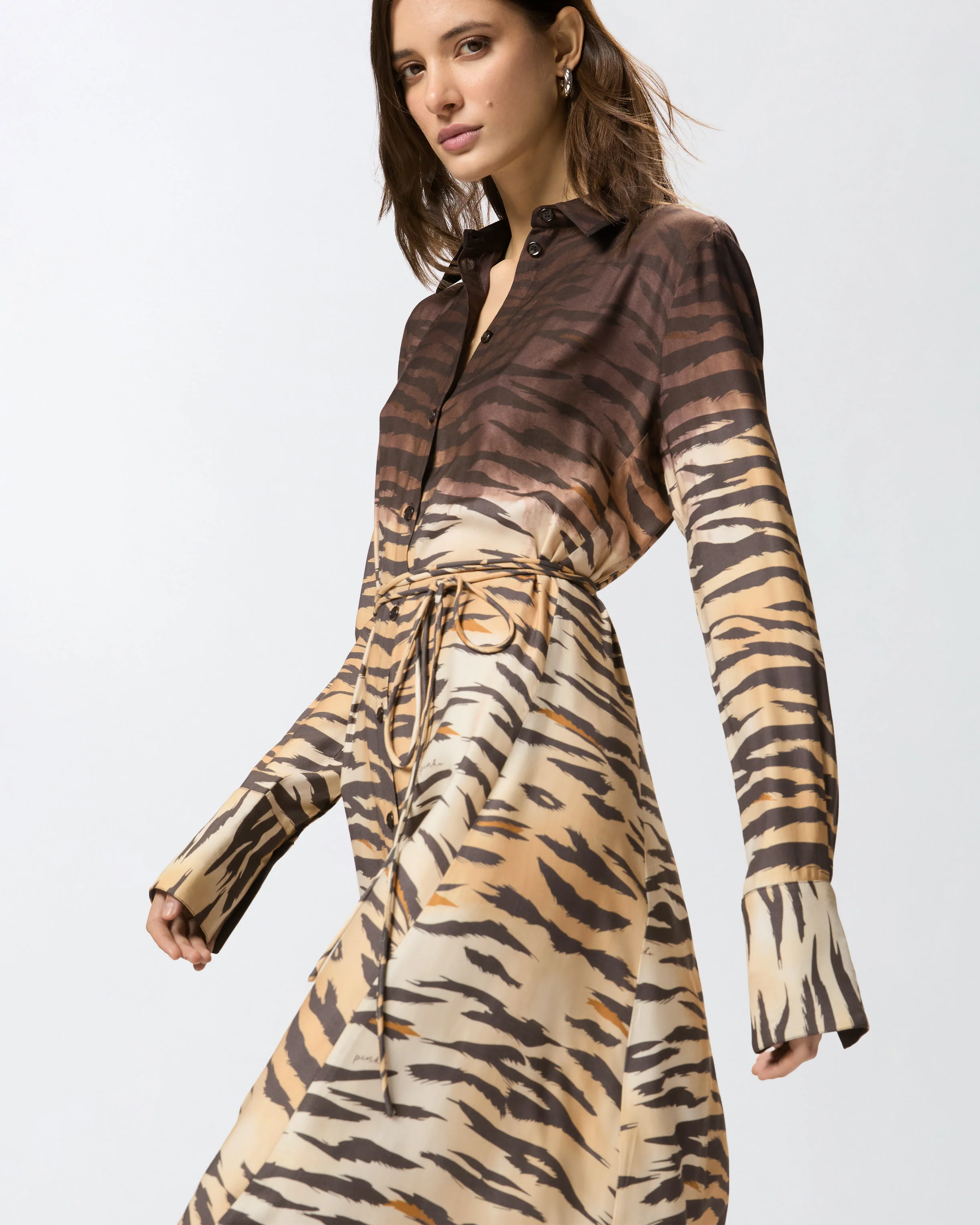 Abito chemisier lungo con stampa animalier - Image 4