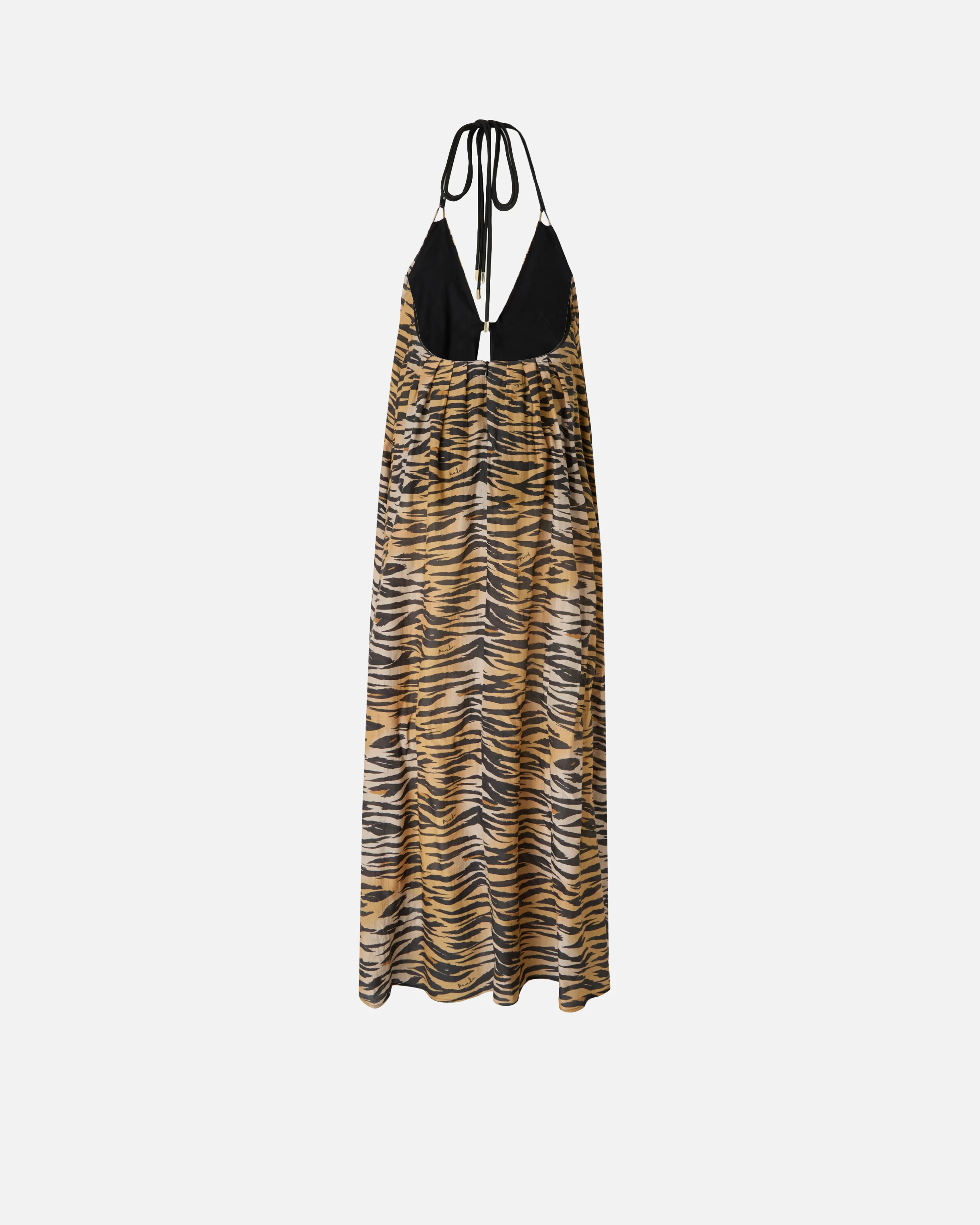 Abito lungo con scollo all'americana e stampa animalier - Image 6