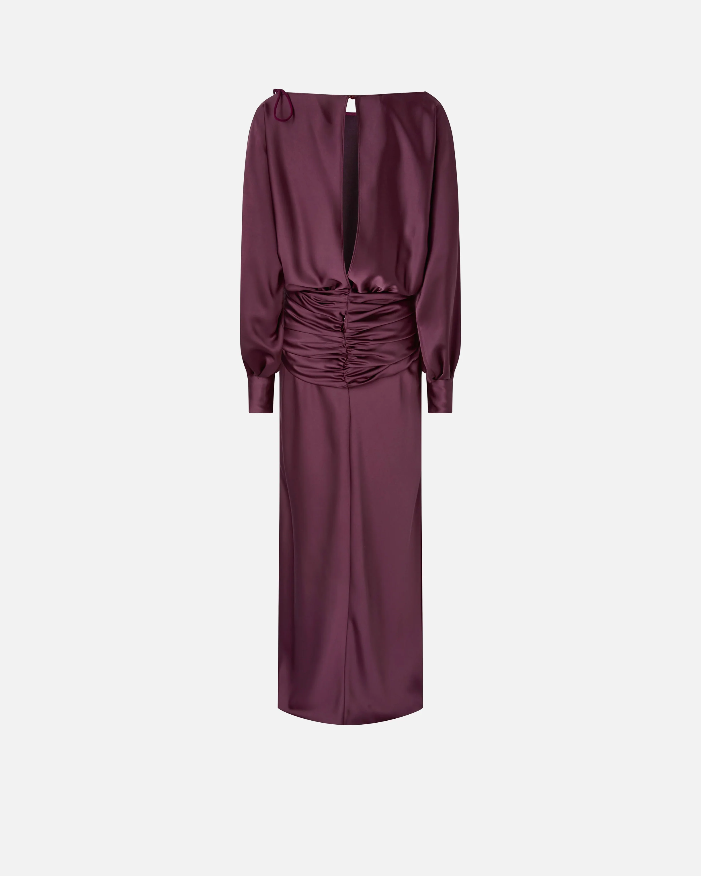Abito lungo in satin con drappeggio - Image 6