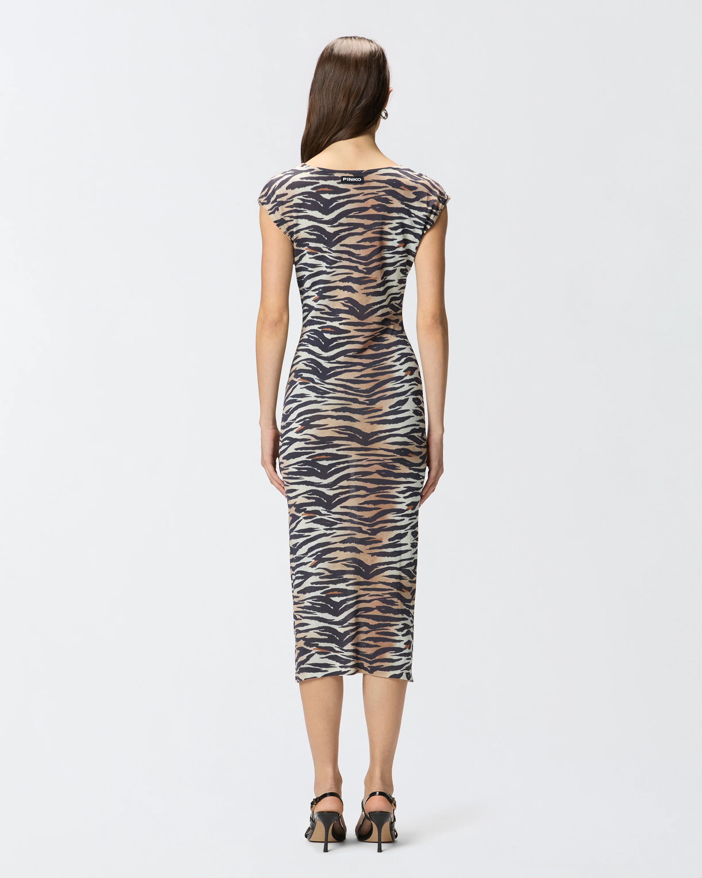 Abito midi a tubino con stampa animalier - Image 3