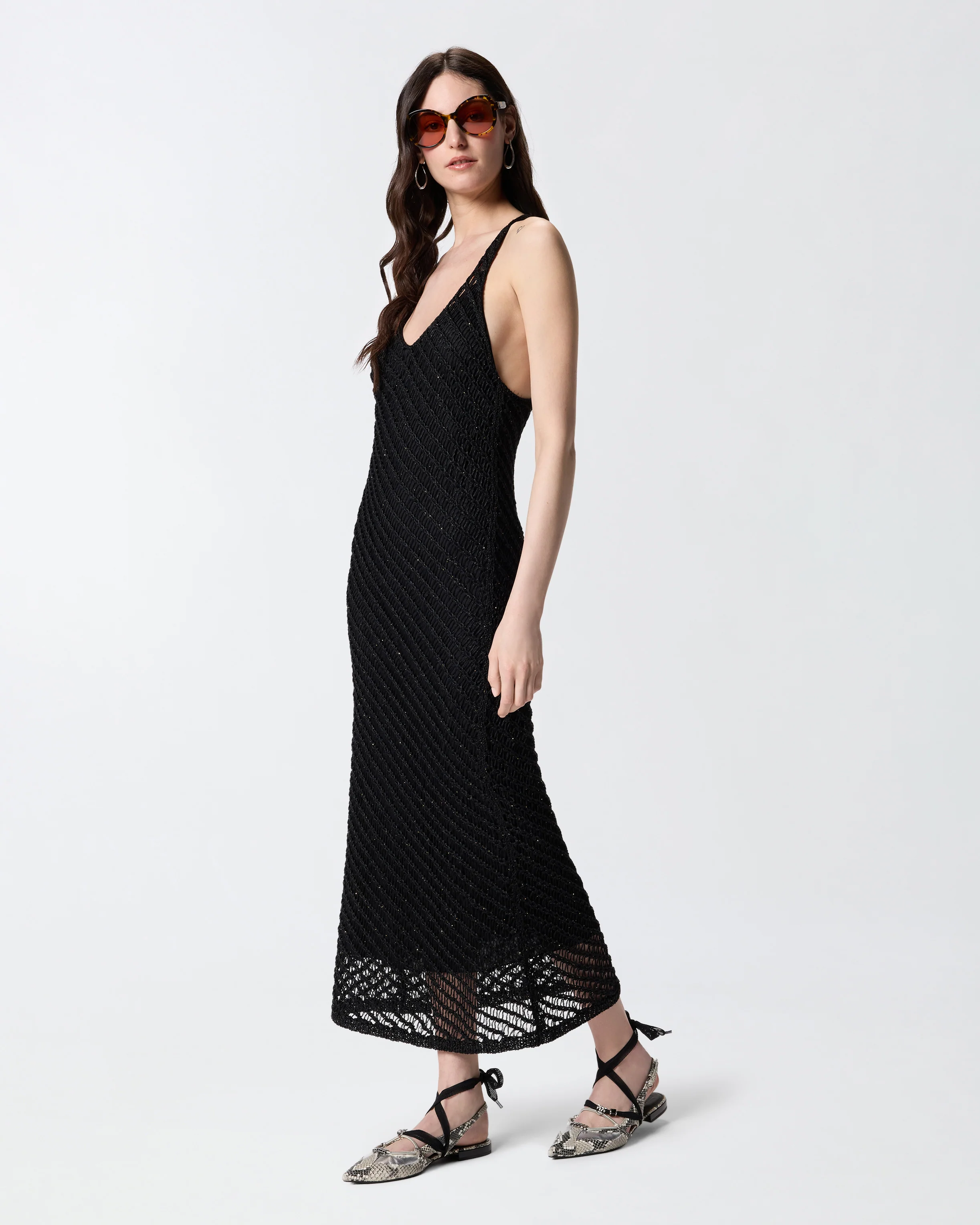Abito midi effetto crochet con paillettes - Image 2