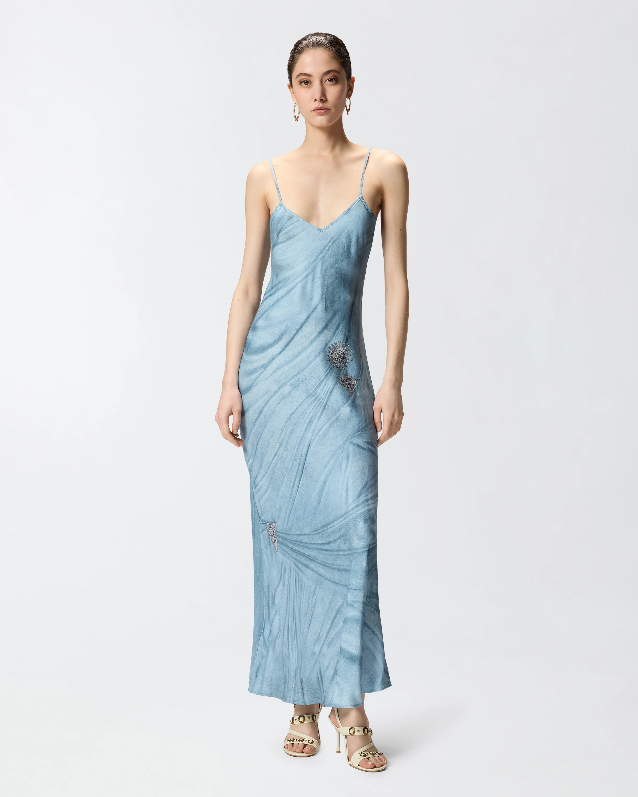 Abito slipdress fluido con stampa gioiello piazzata - Image 2