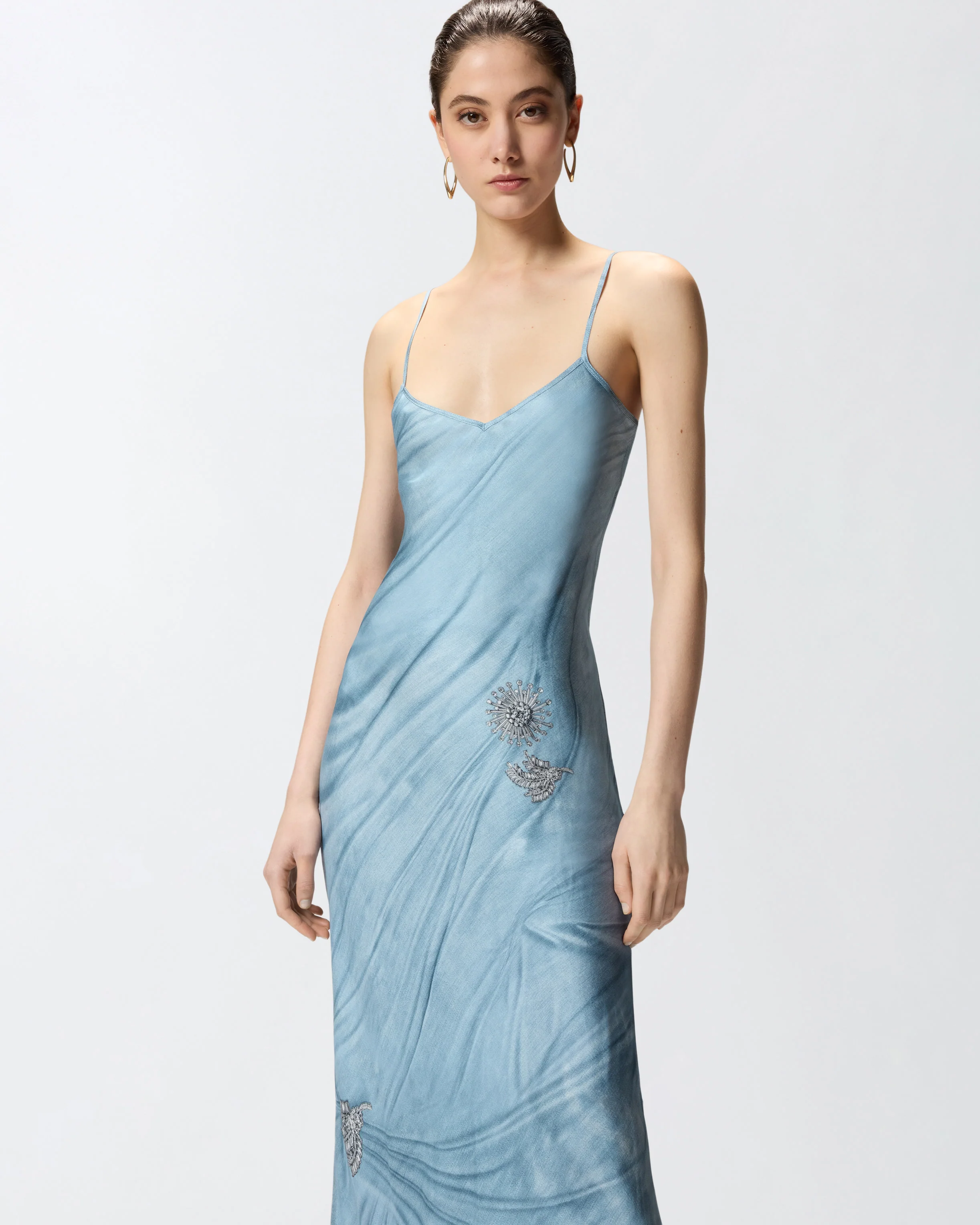 Abito slipdress fluido con stampa gioiello piazzata - Image 4