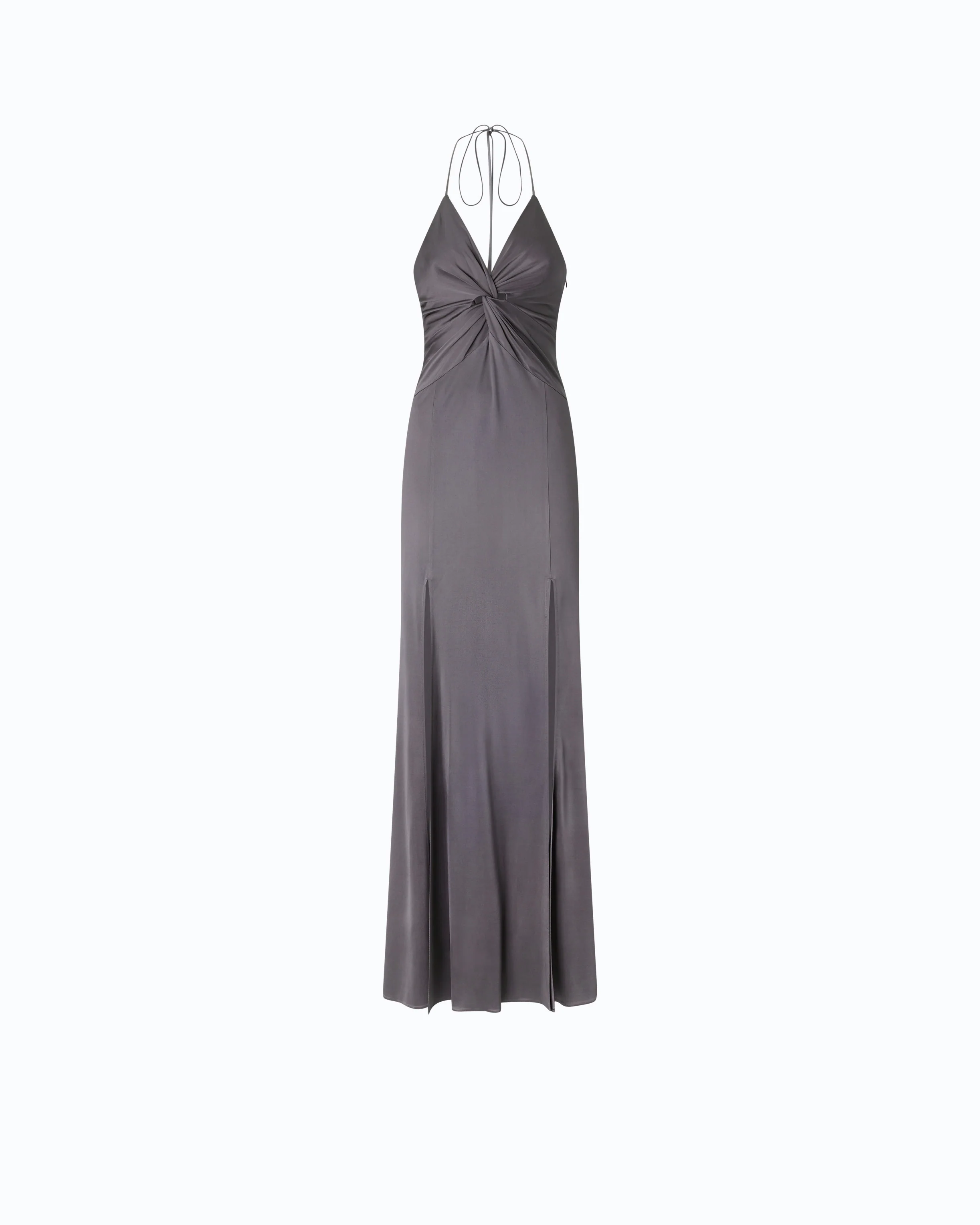 Abito slipdress lungo con nodo frontale - Image 5