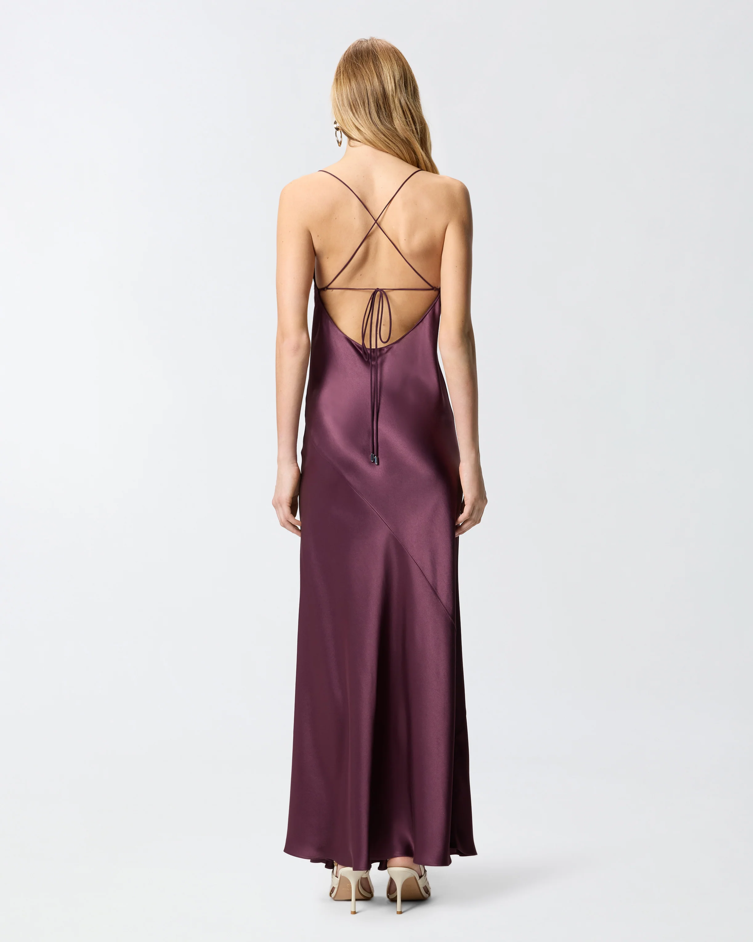 Abito slipdress lungo in satin - Image 3