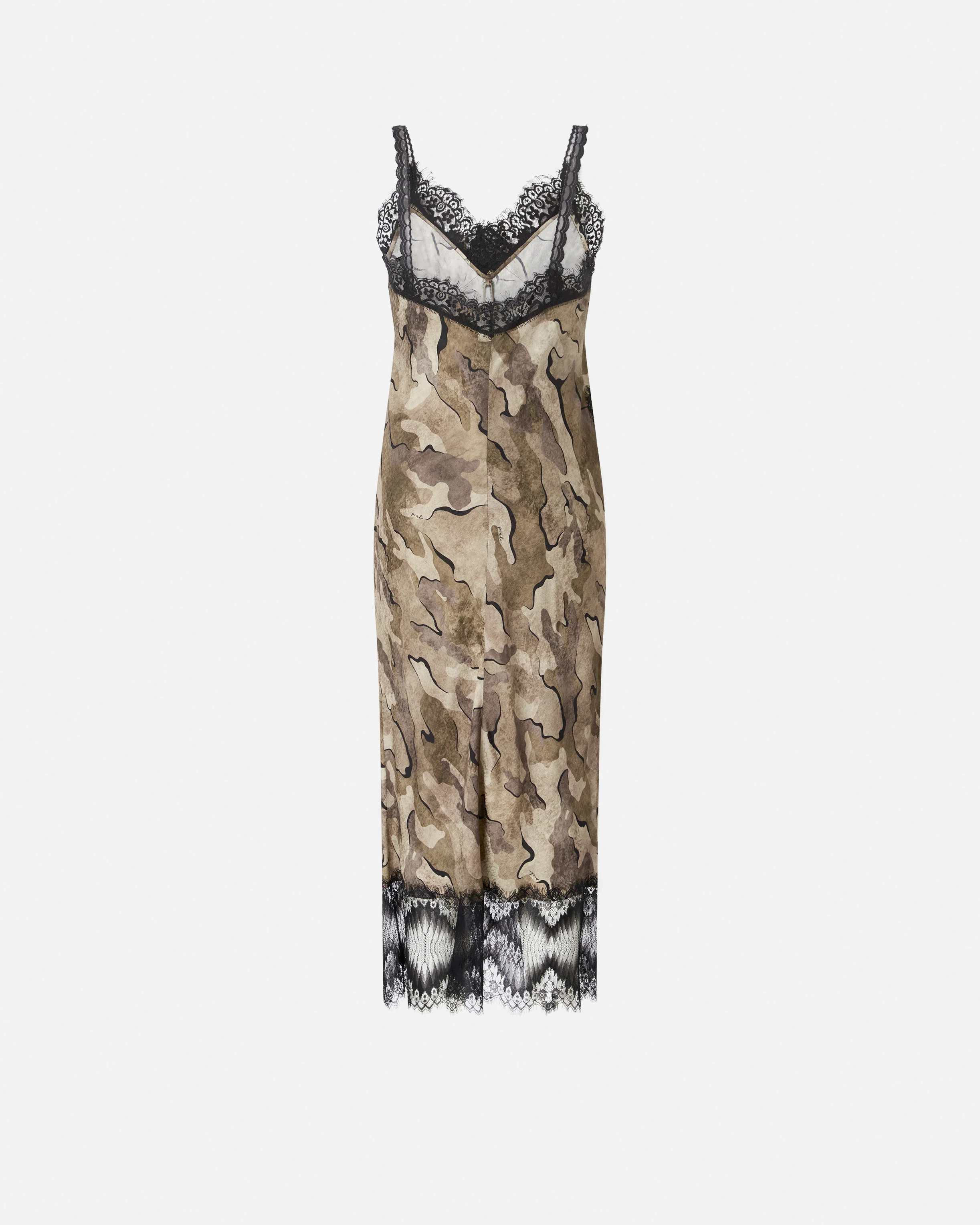 Abito slipdress midi camouflage con pizzo - Image 6