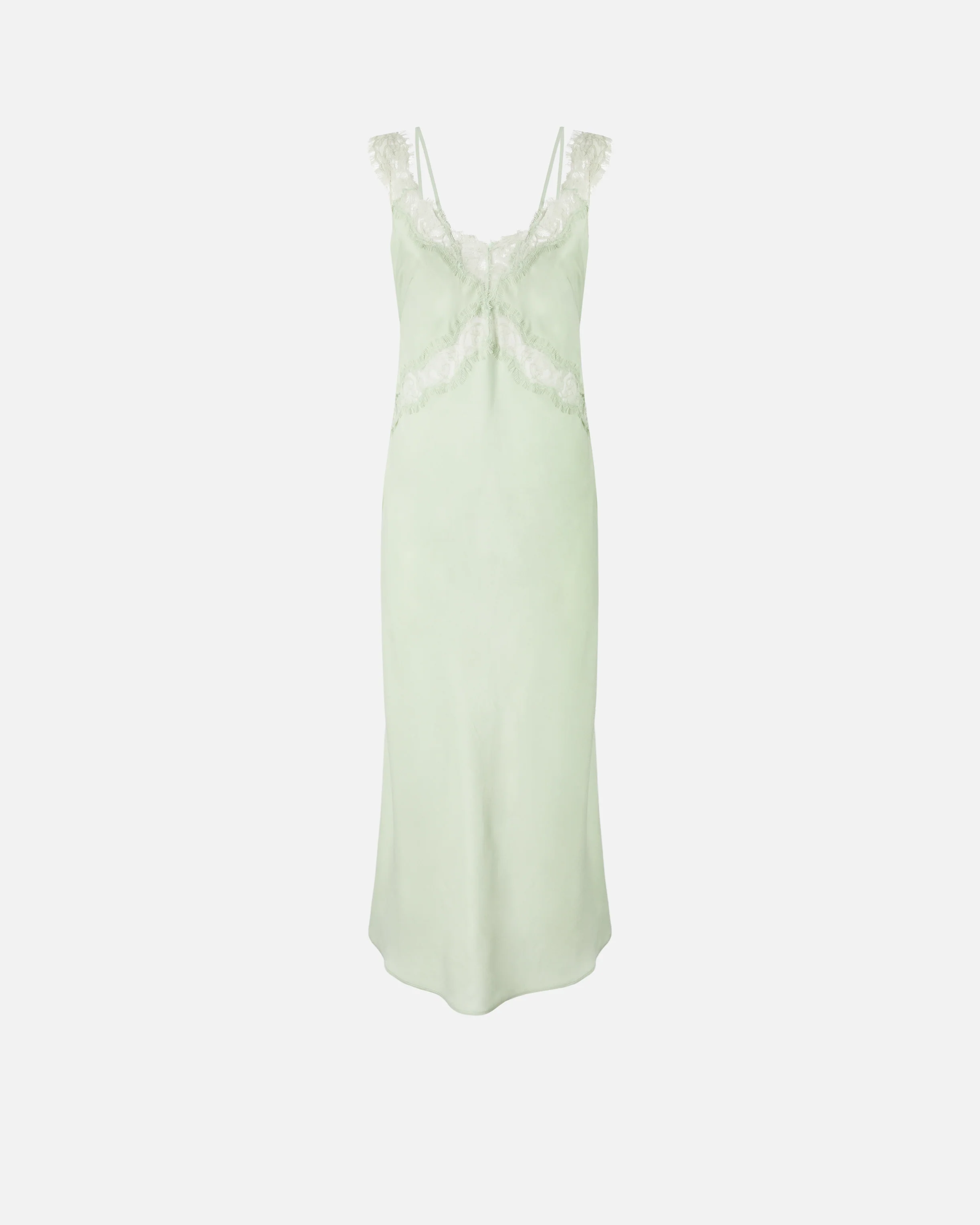 Abito slipdress midi con bande in pizzo - Image 5