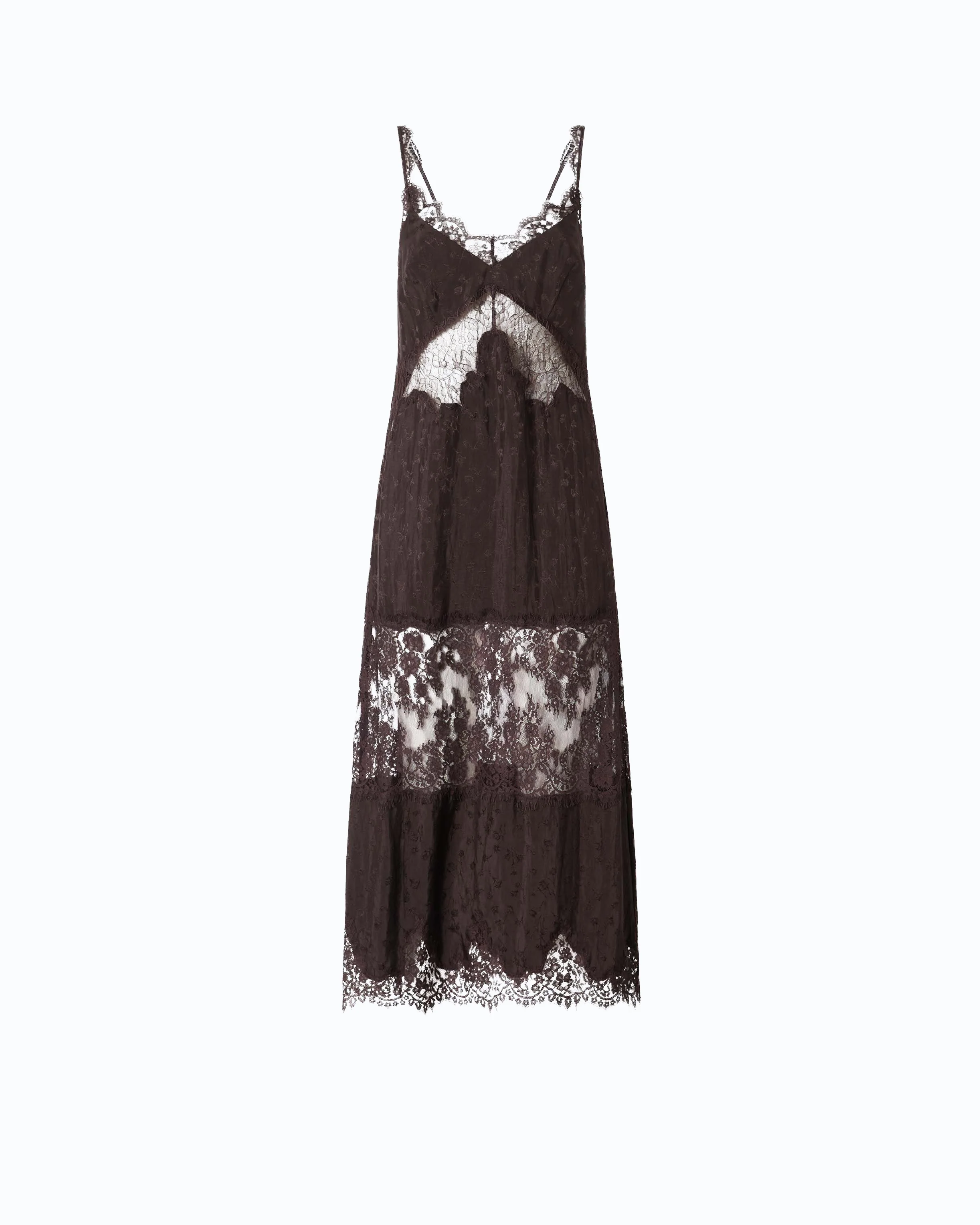 Abito slipdress midi con bande in pizzo - Image 5