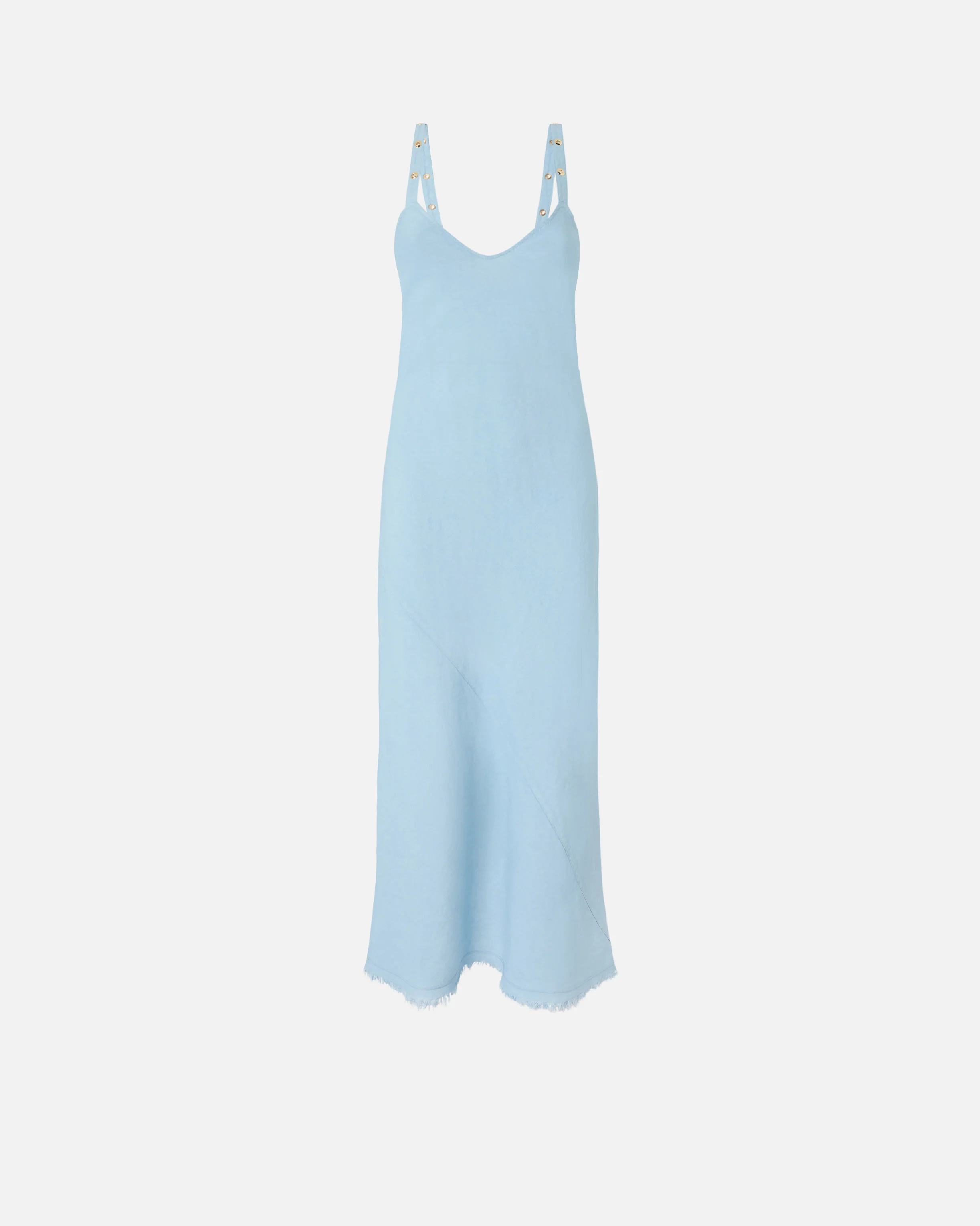 Abito slipdress midi con spalline decorate