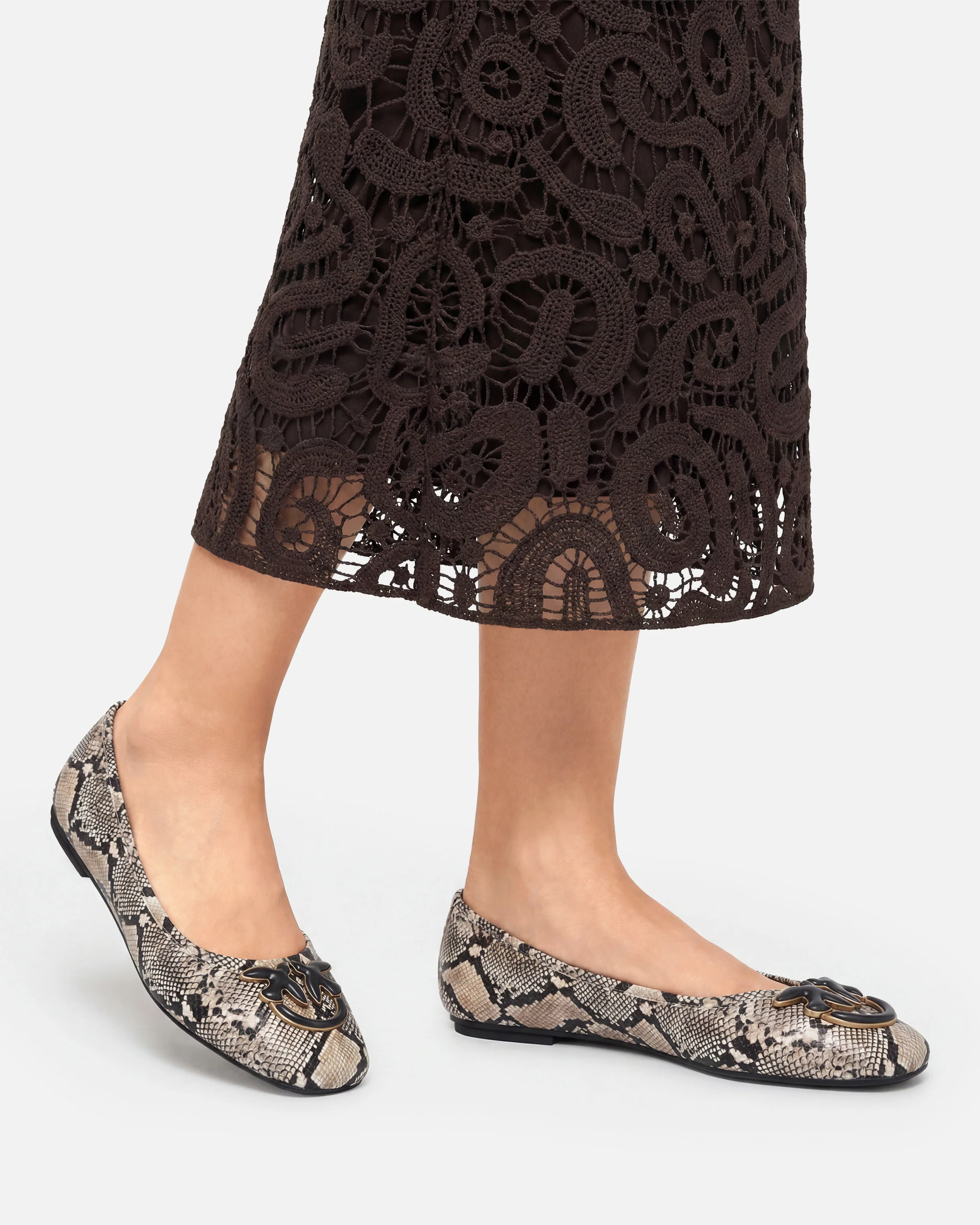 Ballerine con stampa pitone e logo Love Birds - Image 10
