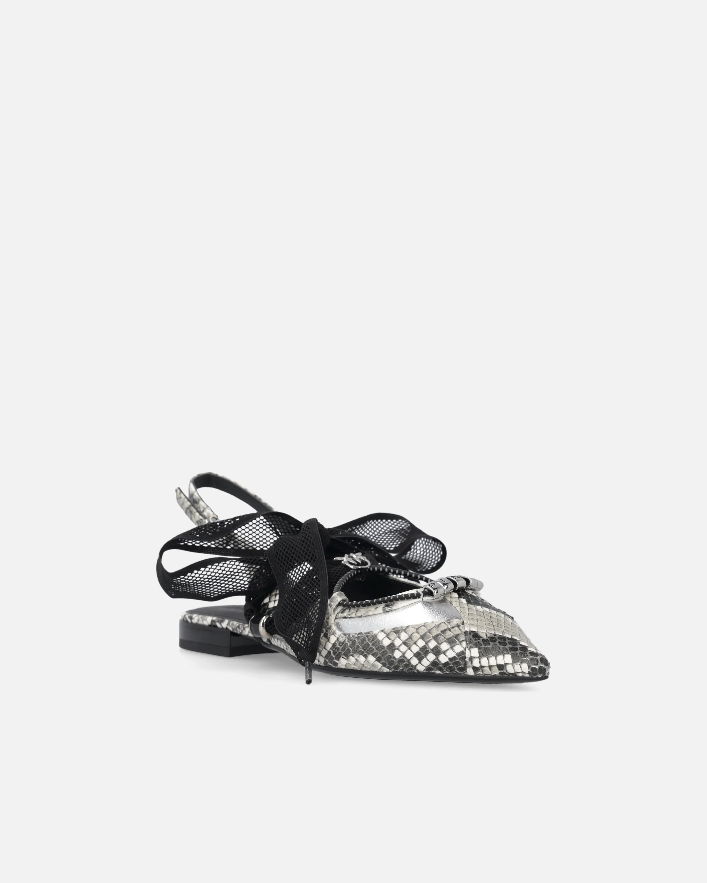 Ballerine slingback con stampa pitone e lacci - Image 2