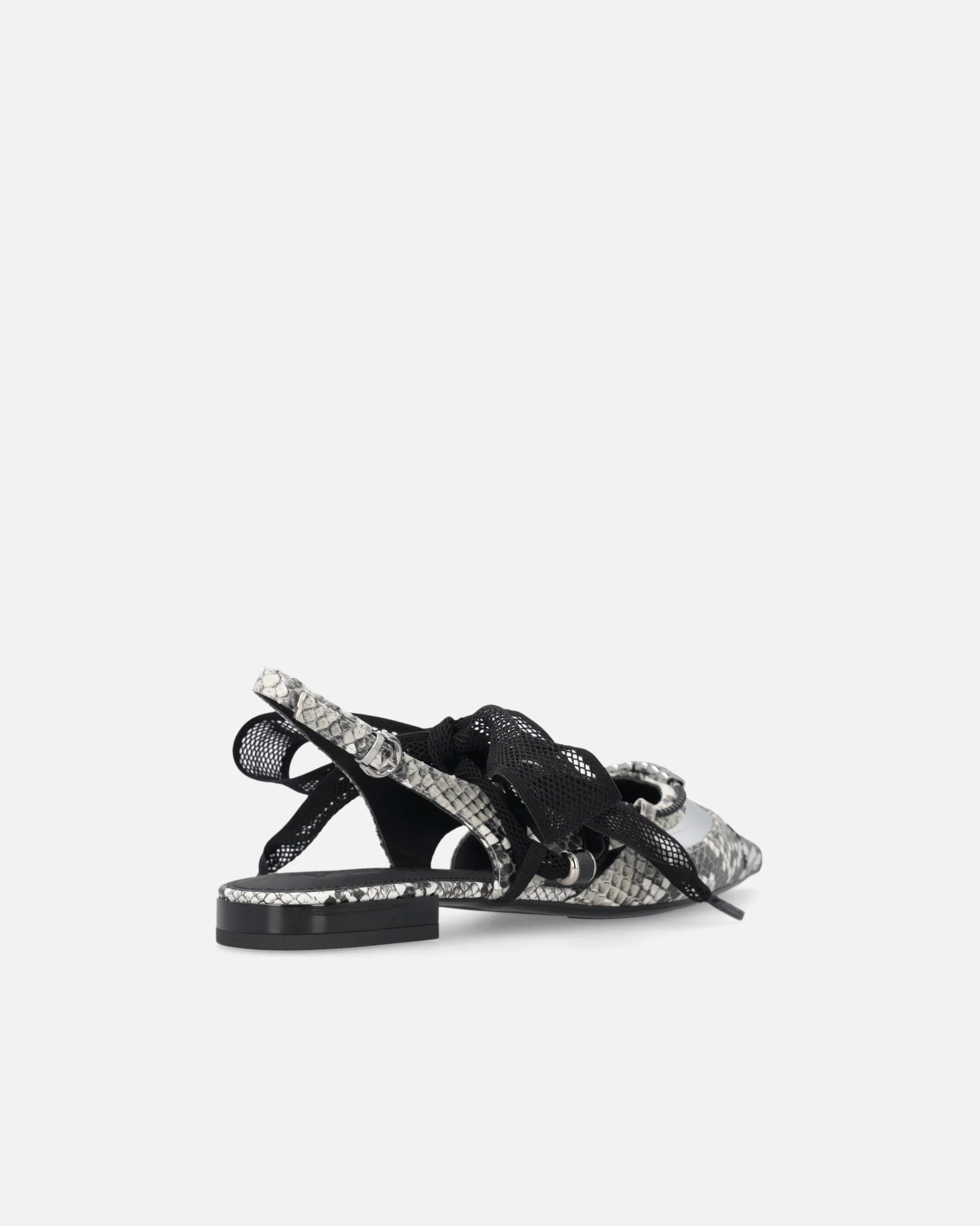 Ballerine slingback con stampa pitone e lacci - Image 3