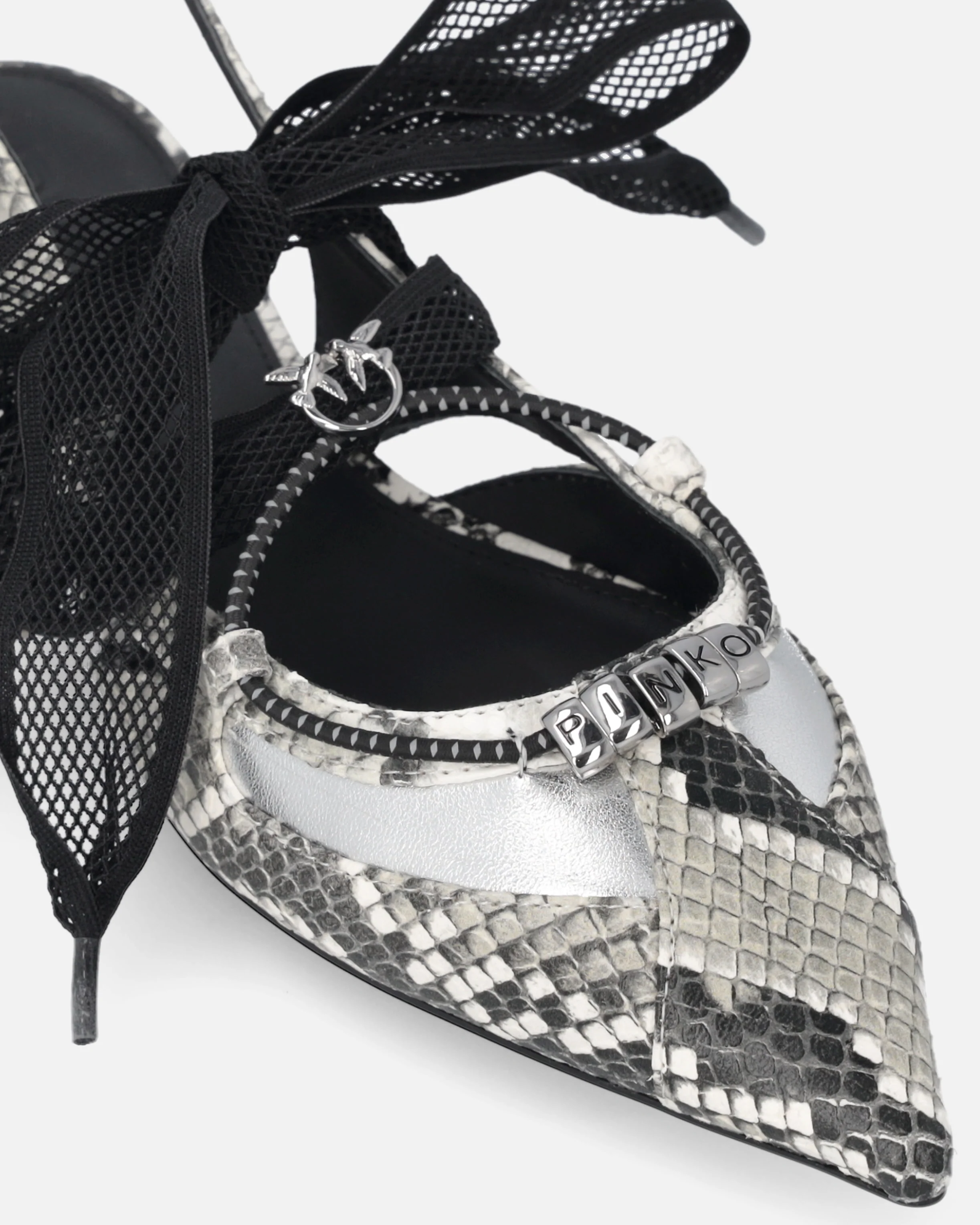 Ballerine slingback con stampa pitone e lacci - Image 4