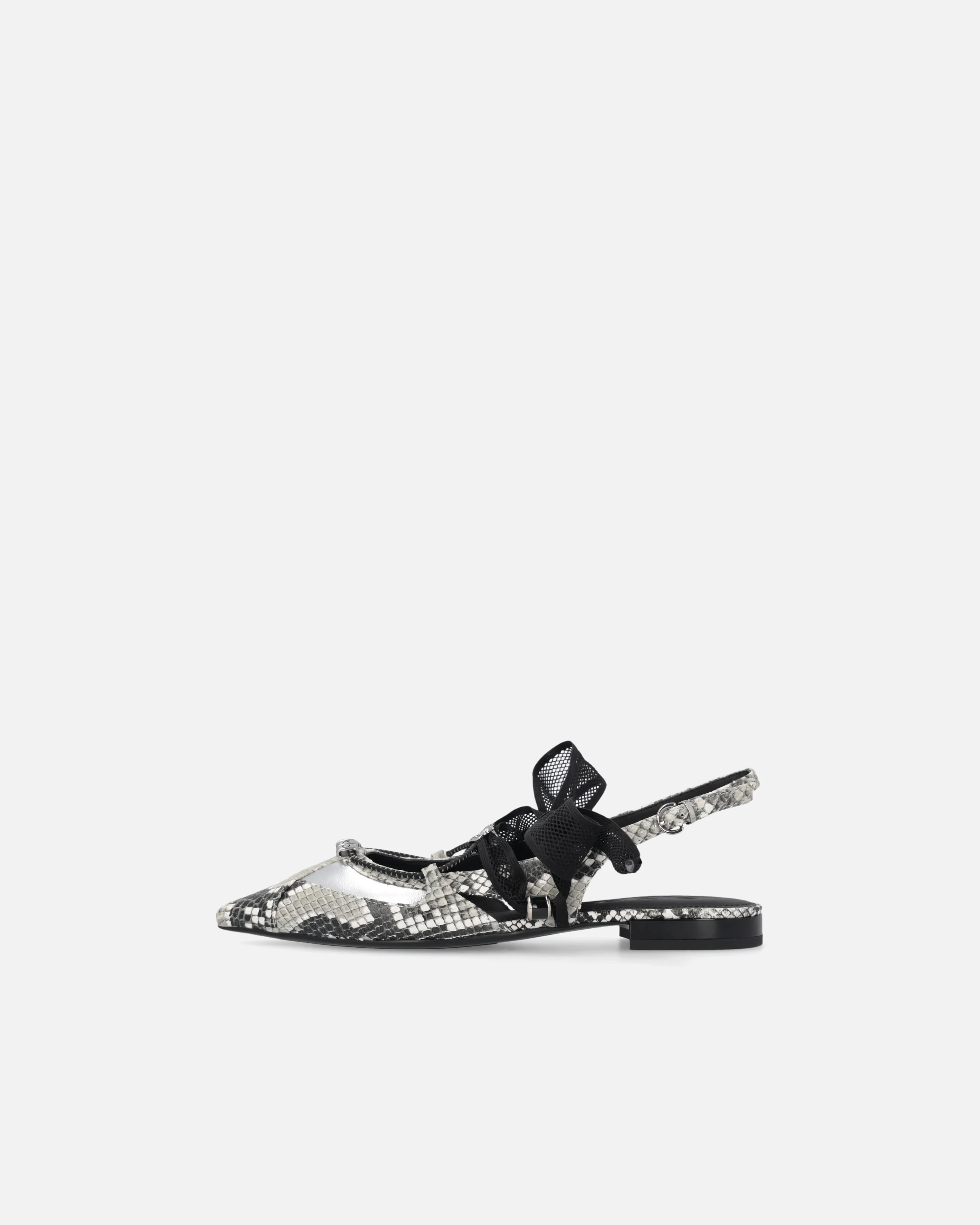 Ballerine slingback con stampa pitone e lacci - Image 5