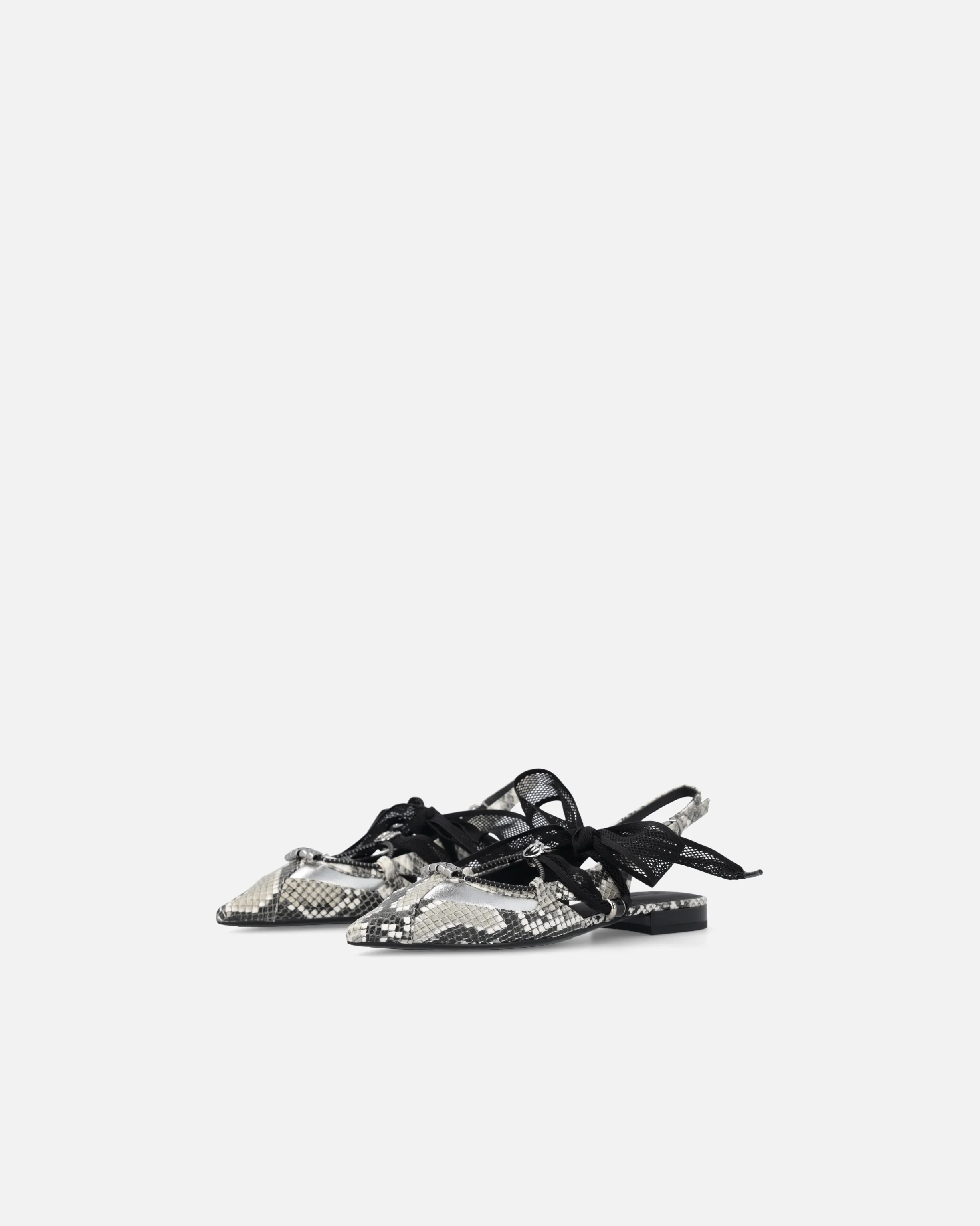 Ballerine slingback con stampa pitone e lacci - Image 6