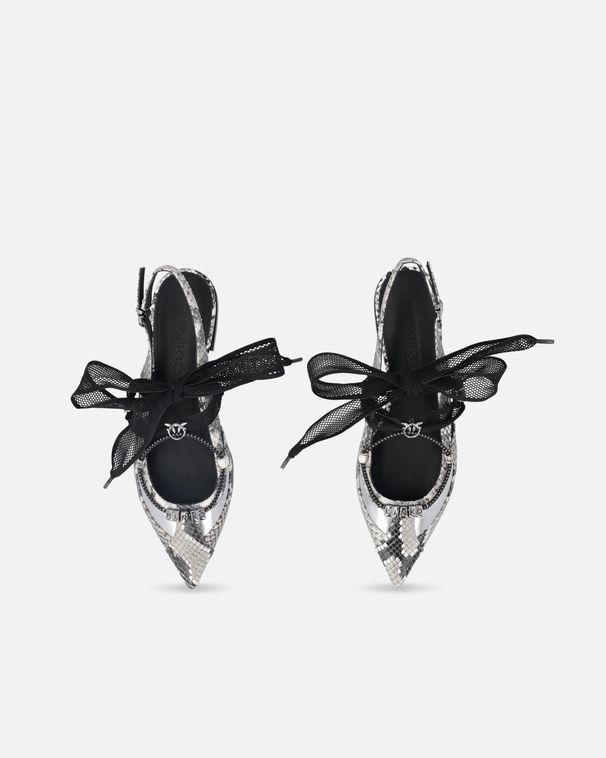Ballerine slingback con stampa pitone e lacci - Image 9