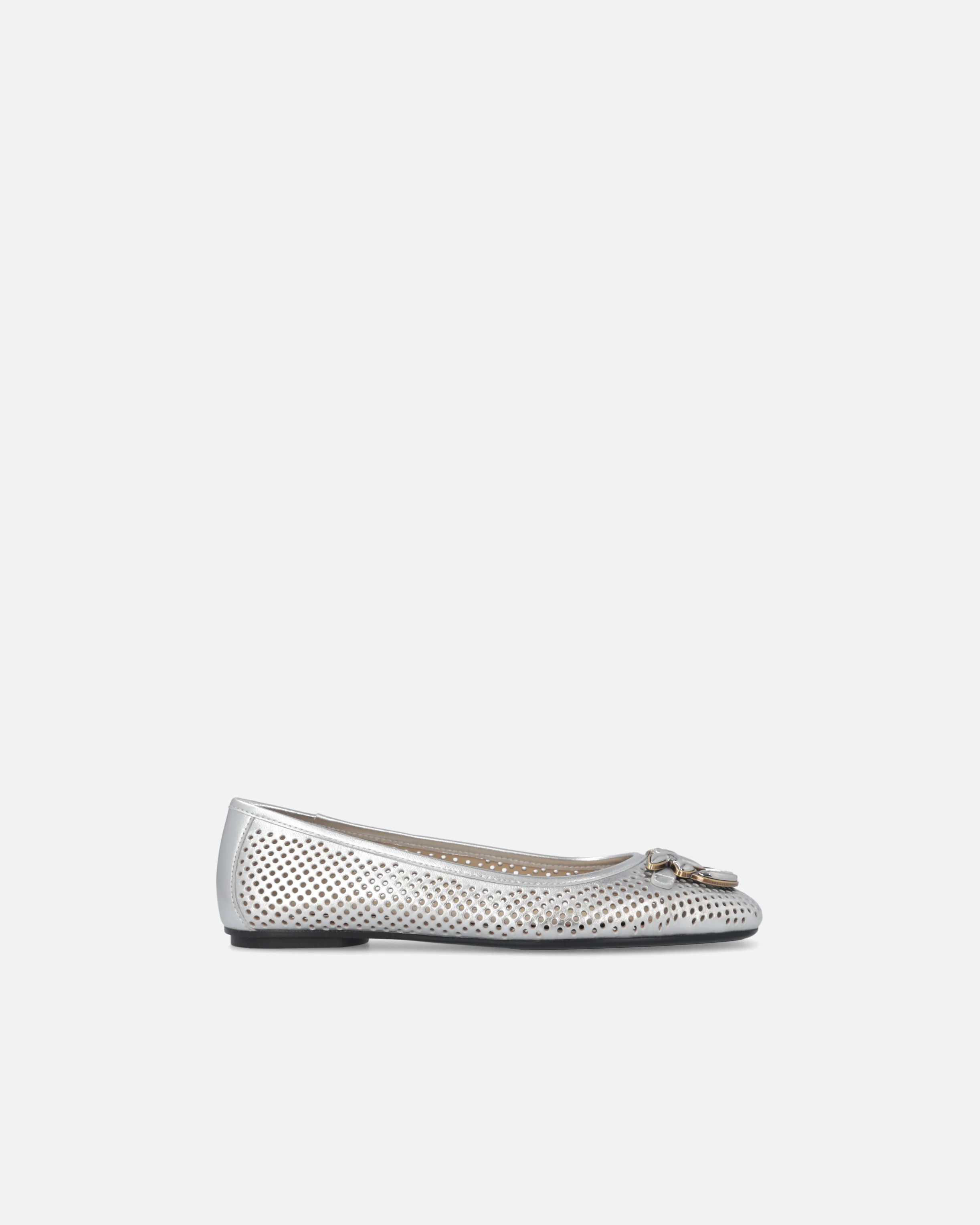 Ballerine traforate in nappa laminata