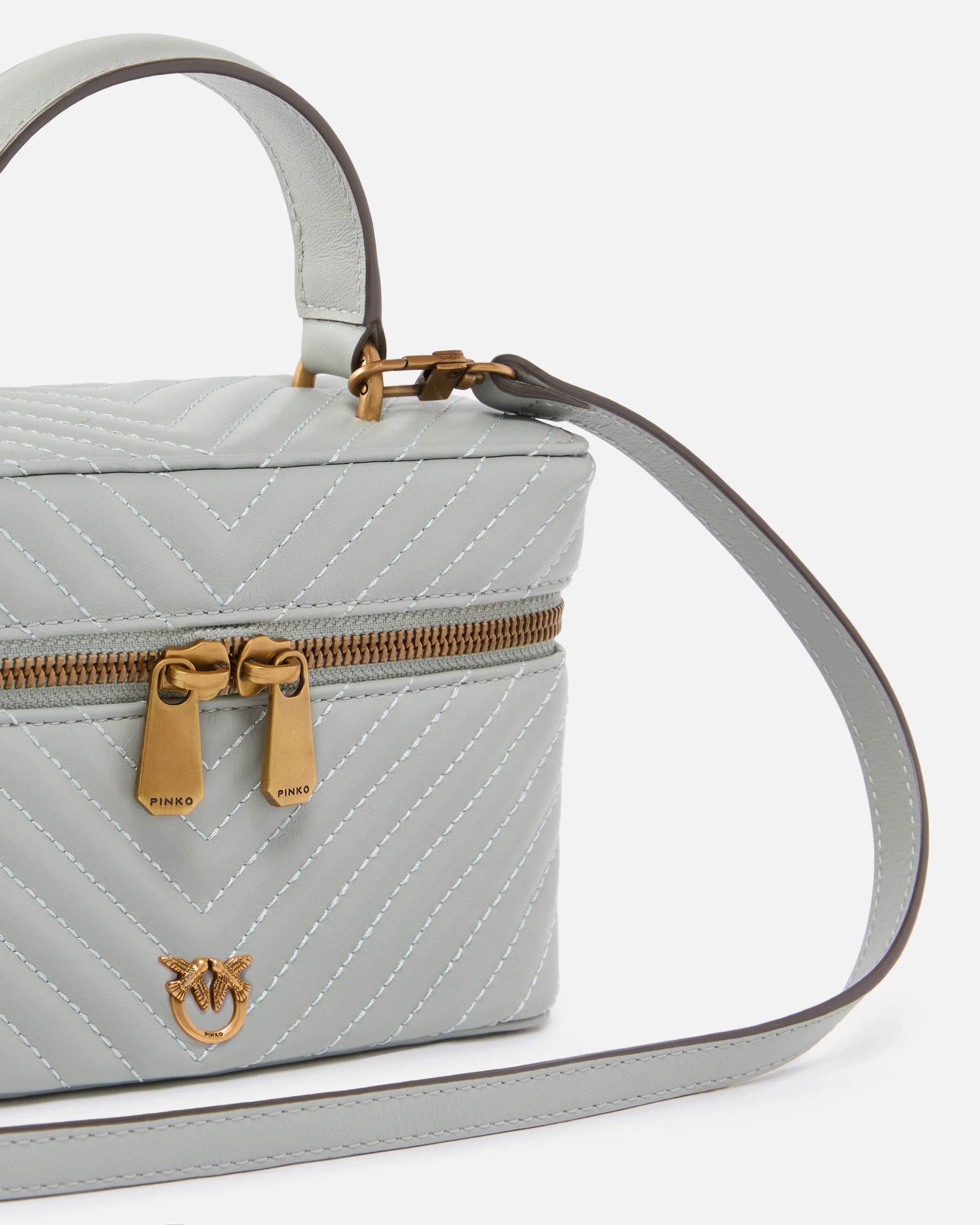 Beauty case a tracolla piccolo in nappa chevron - Image 3