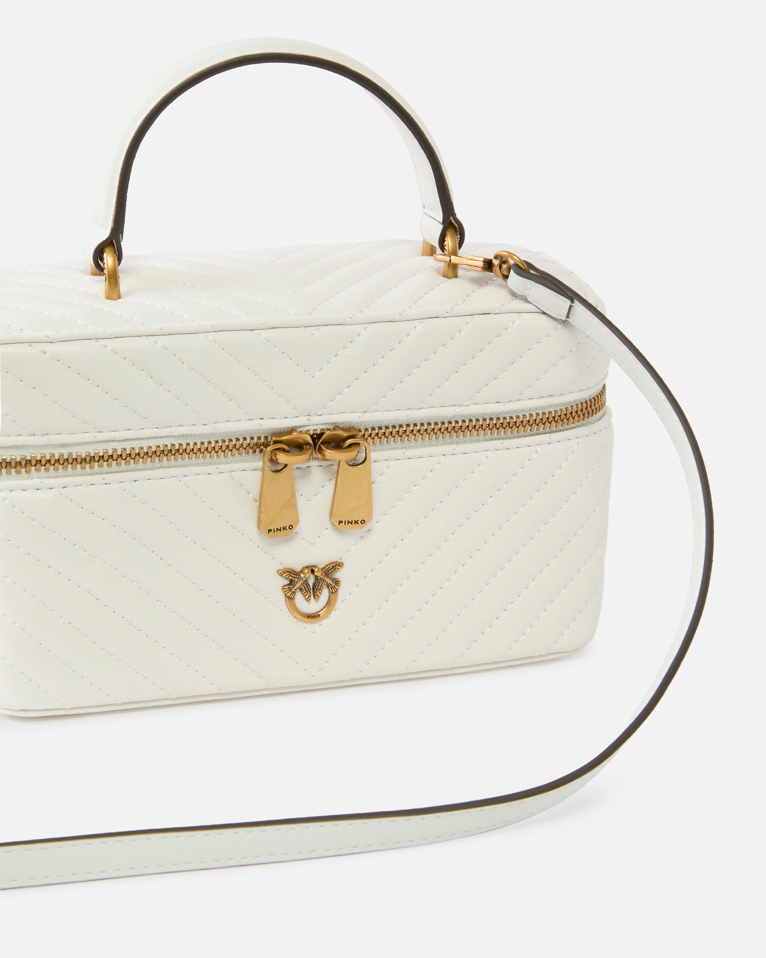 Beauty case a tracolla piccolo in nappa chevron - Image 3