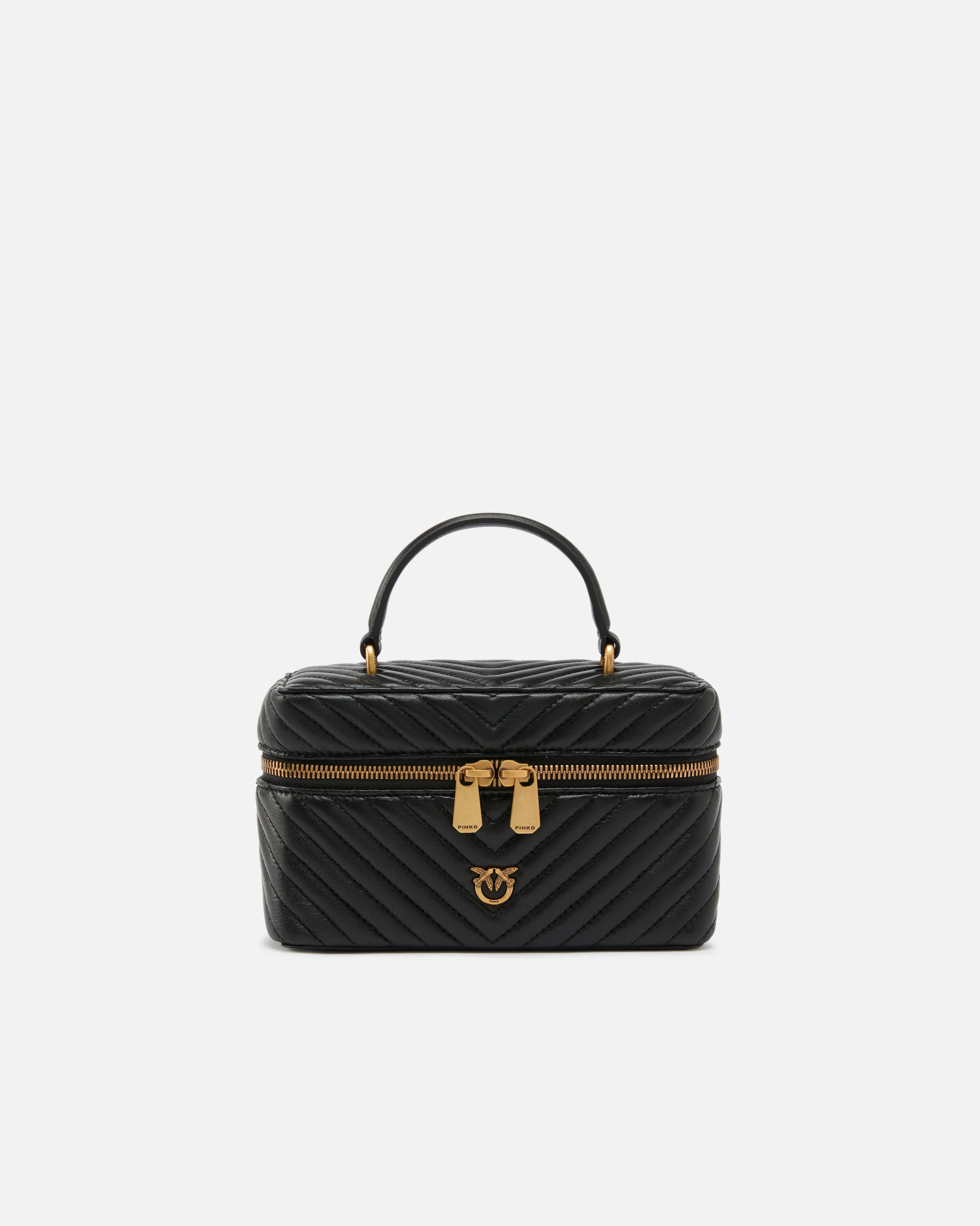Beauty case a tracolla piccolo in nappa chevron