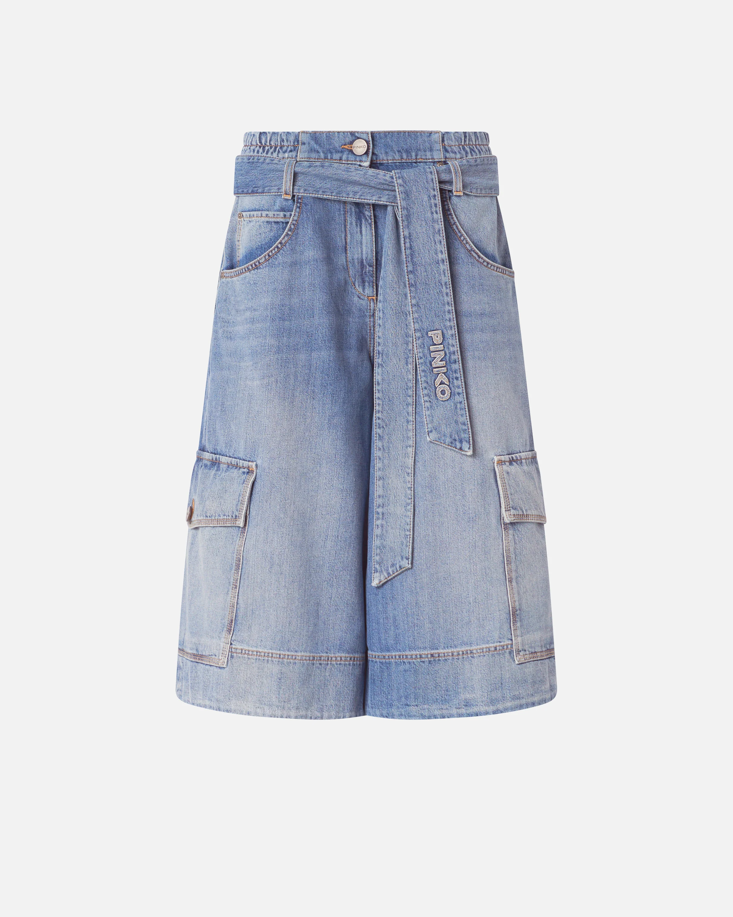 Bermuda utility in denim con cintura - Image 5