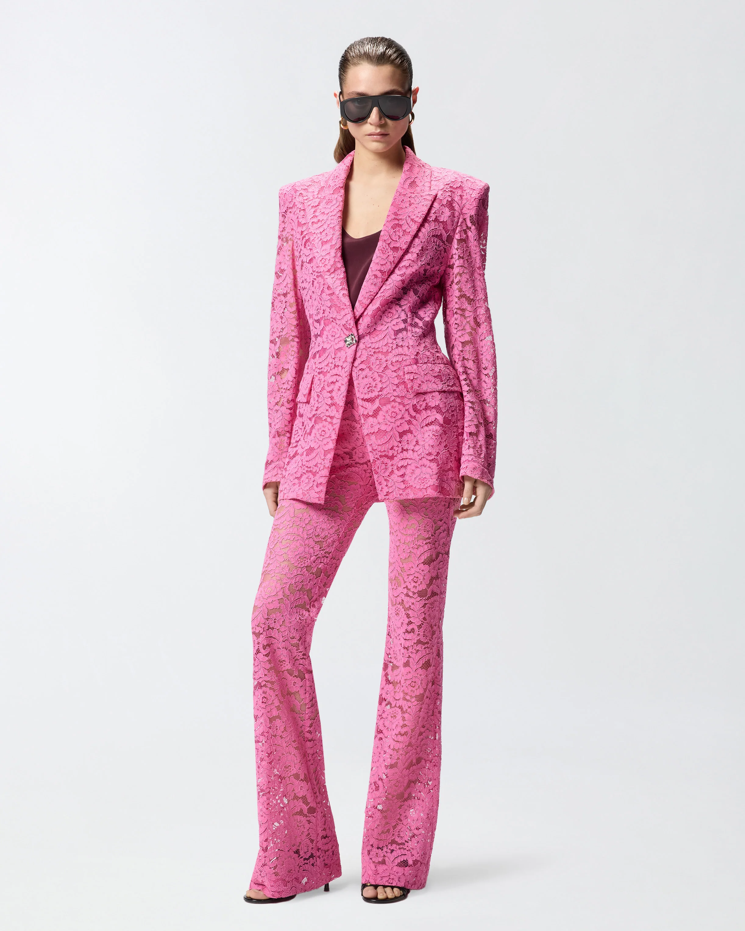 Blazer in pizzo con bottoni gioiello - Image 2