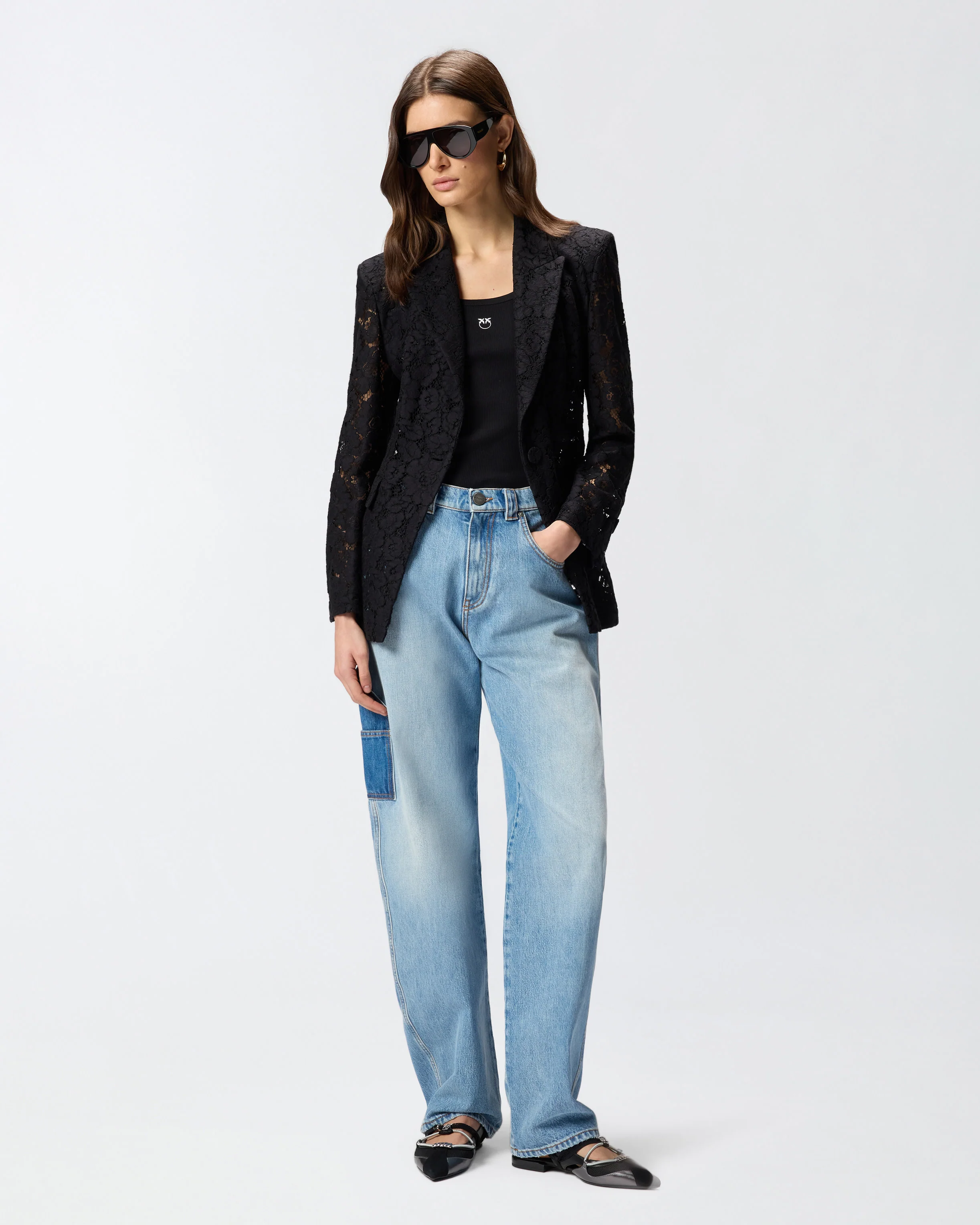 Blazer in pizzo con bottoni gioiello - Image 2