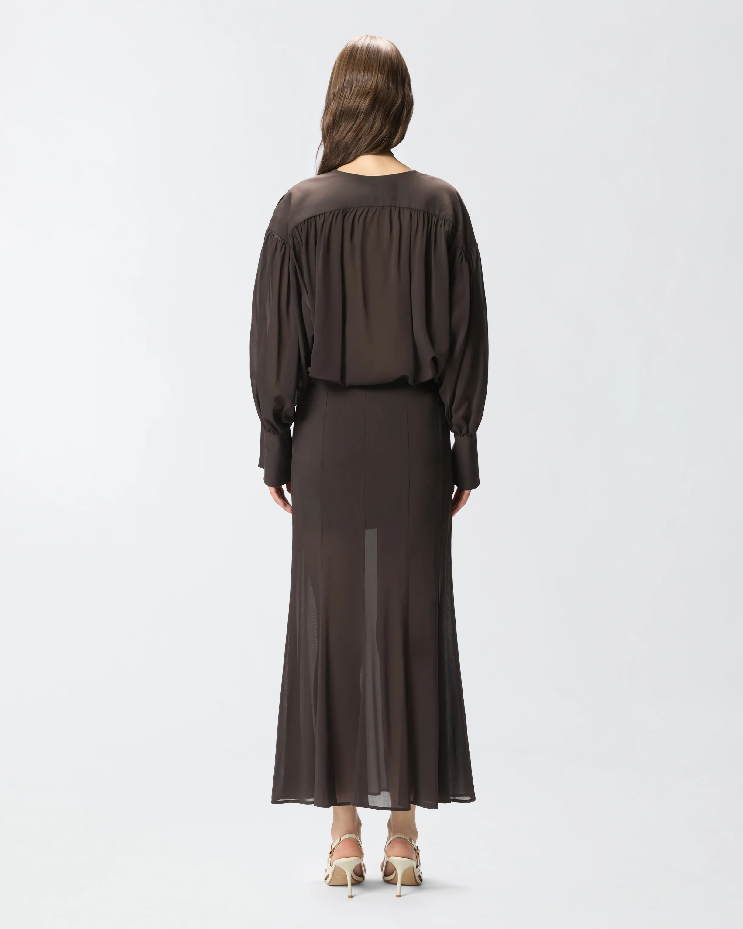 Blusa con scollo a V e arricci - Image 3