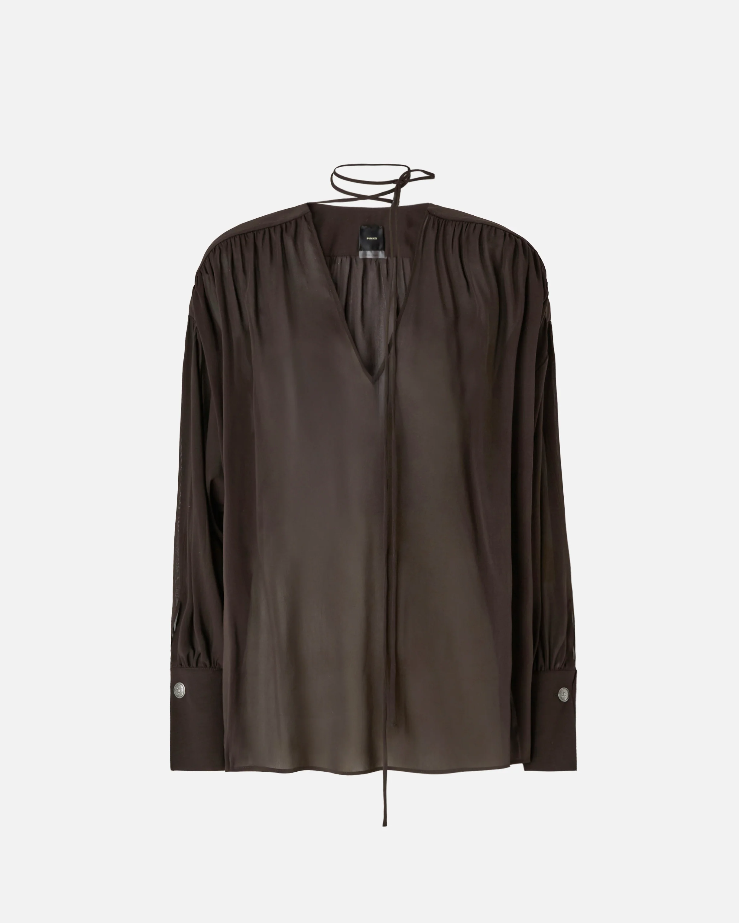 Blusa con scollo a V e arricci - Image 5