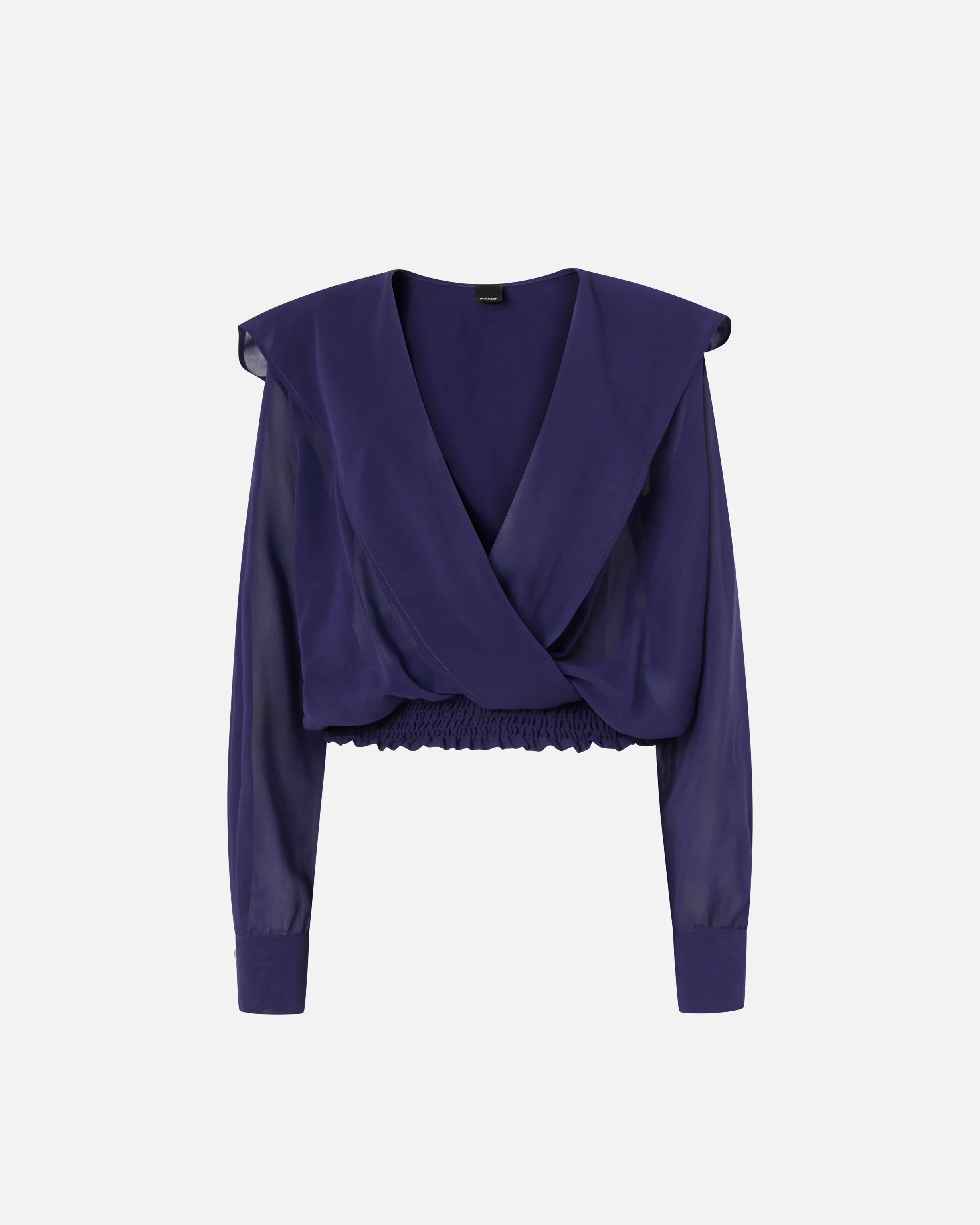Blusa cropped con cappuccio e trasparenze - Image 5