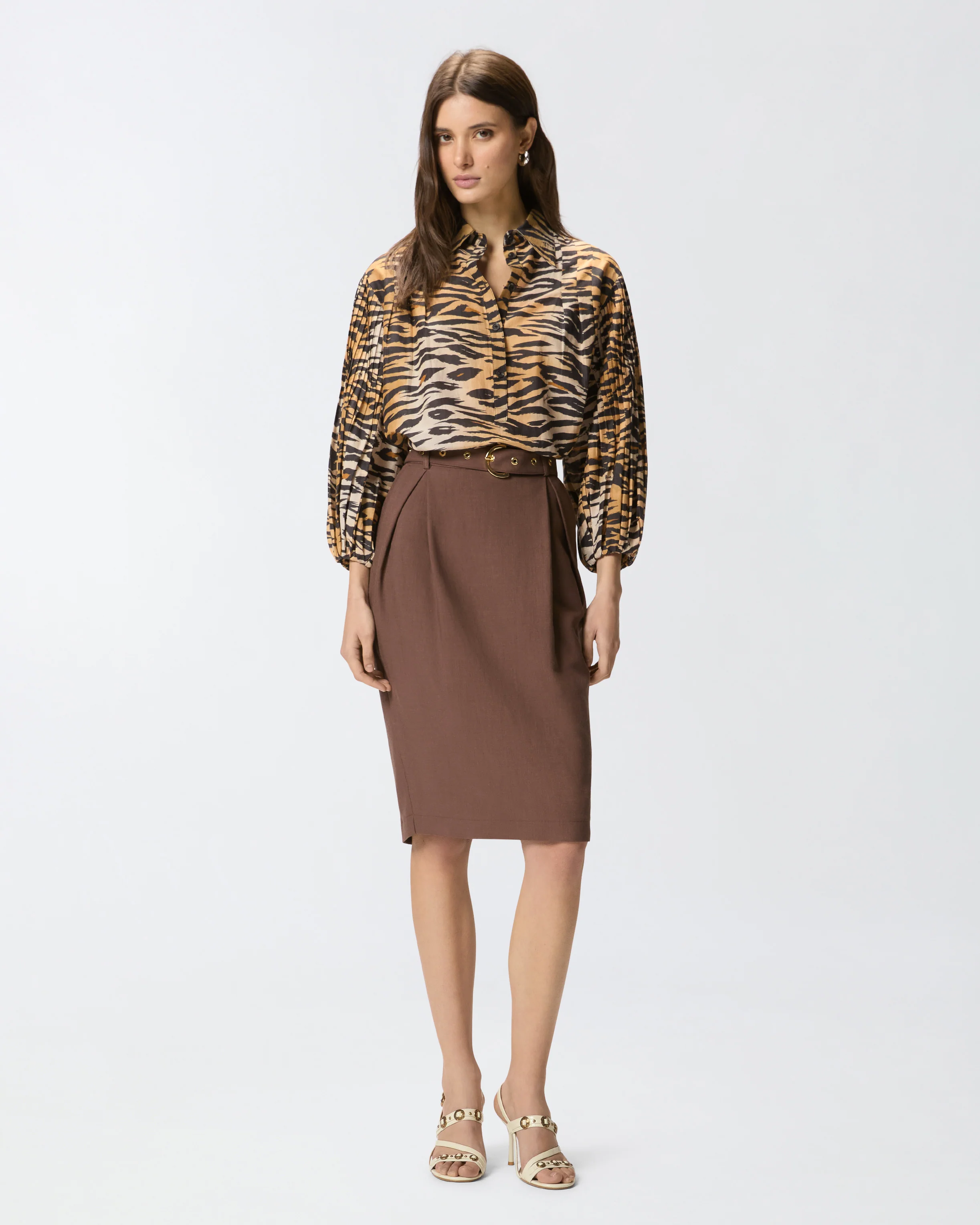 Blusa in cotone e seta con stampa animalier - Image 2
