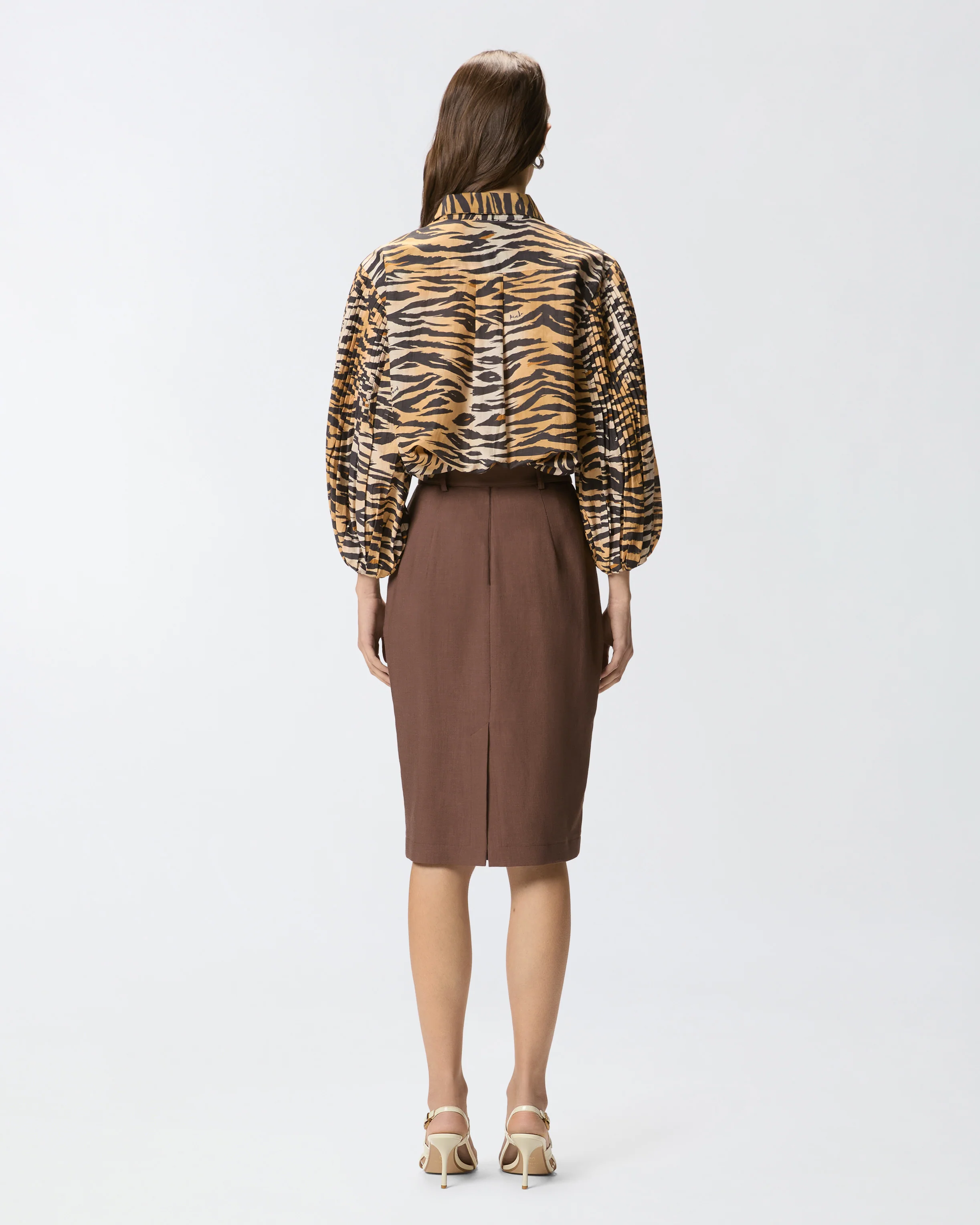 Blusa in cotone e seta con stampa animalier - Image 3