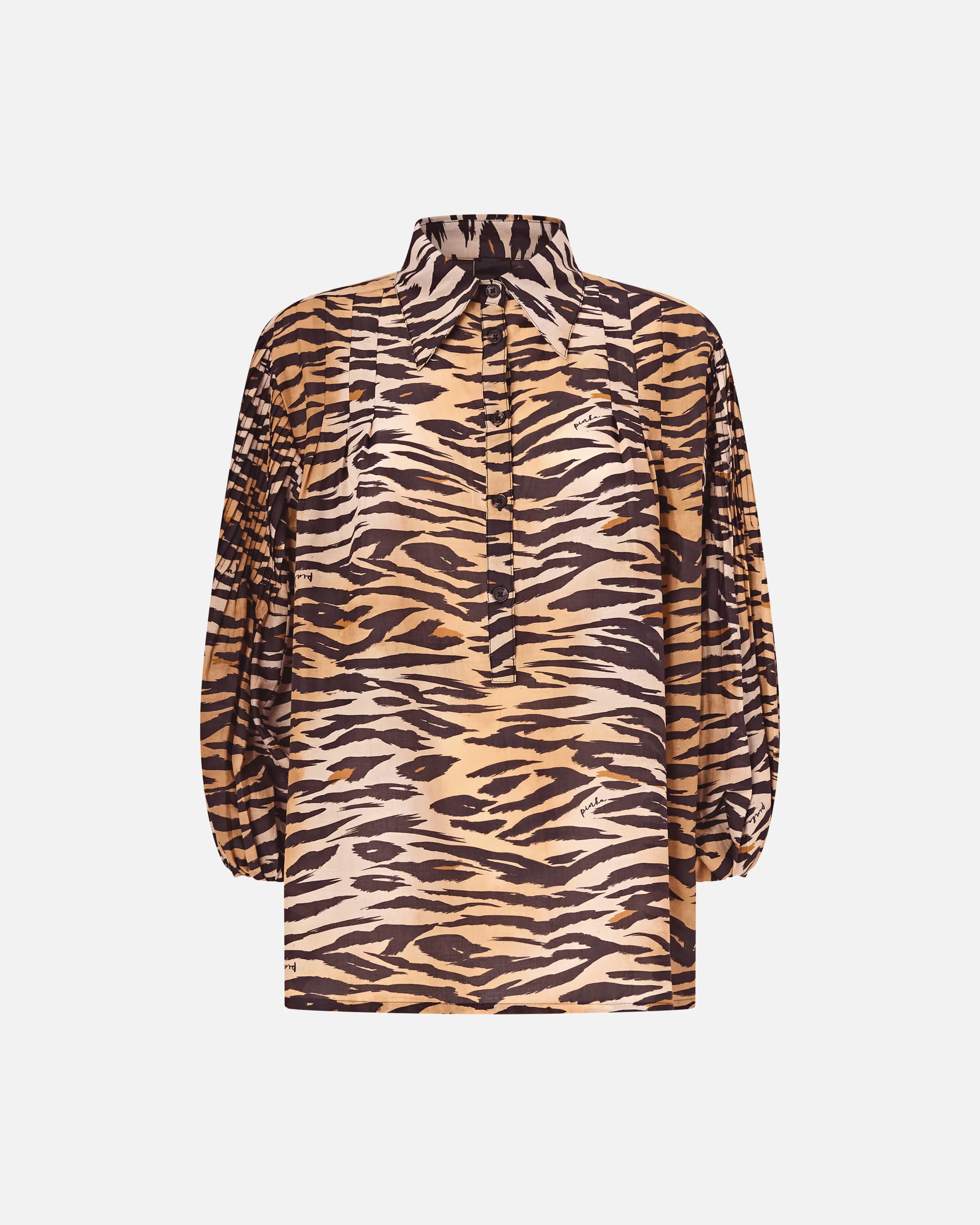 Blusa in cotone e seta con stampa animalier - Image 5