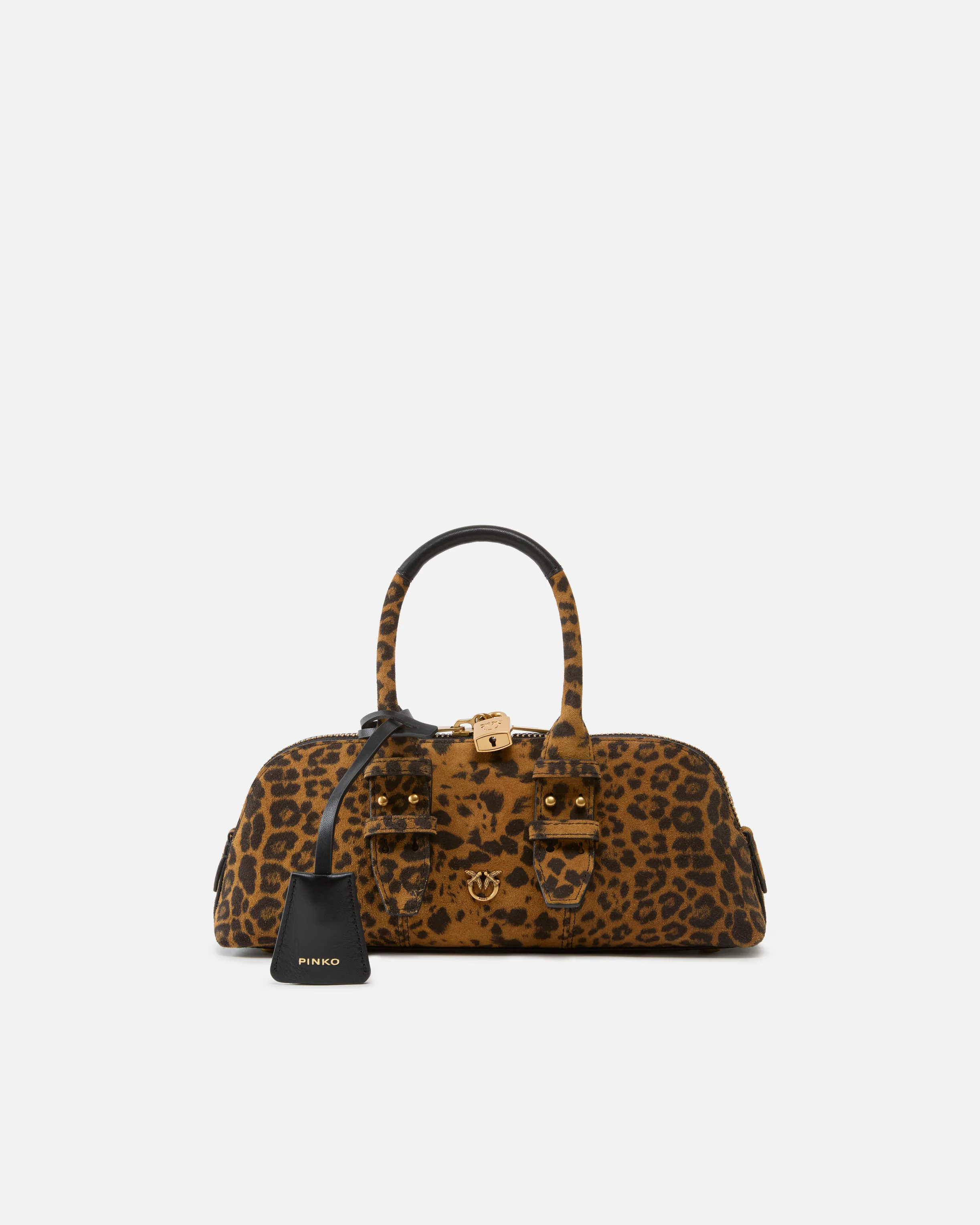 Borsa a mano in suede con stampa macula