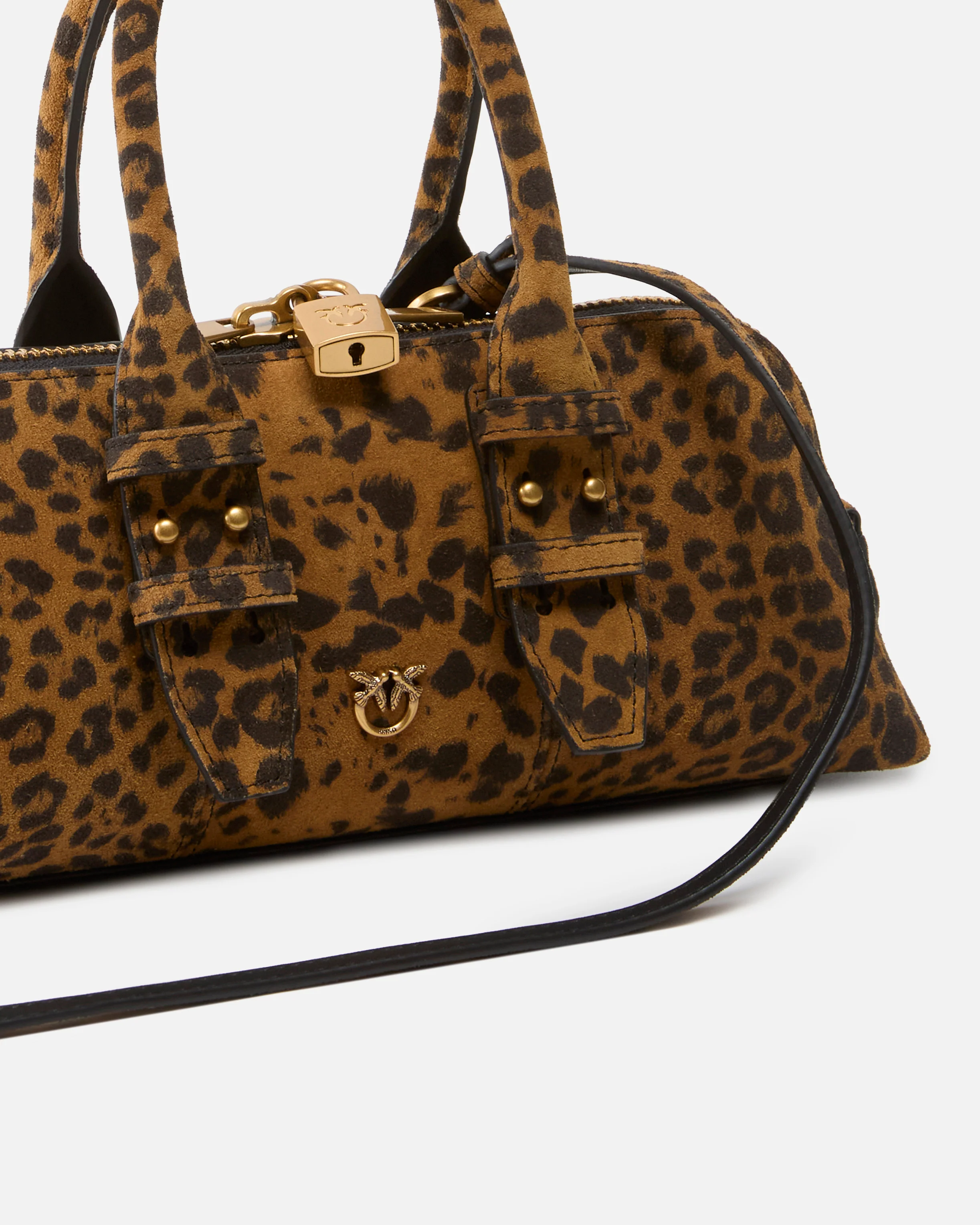 Borsa a mano in suede con stampa macula - Image 3
