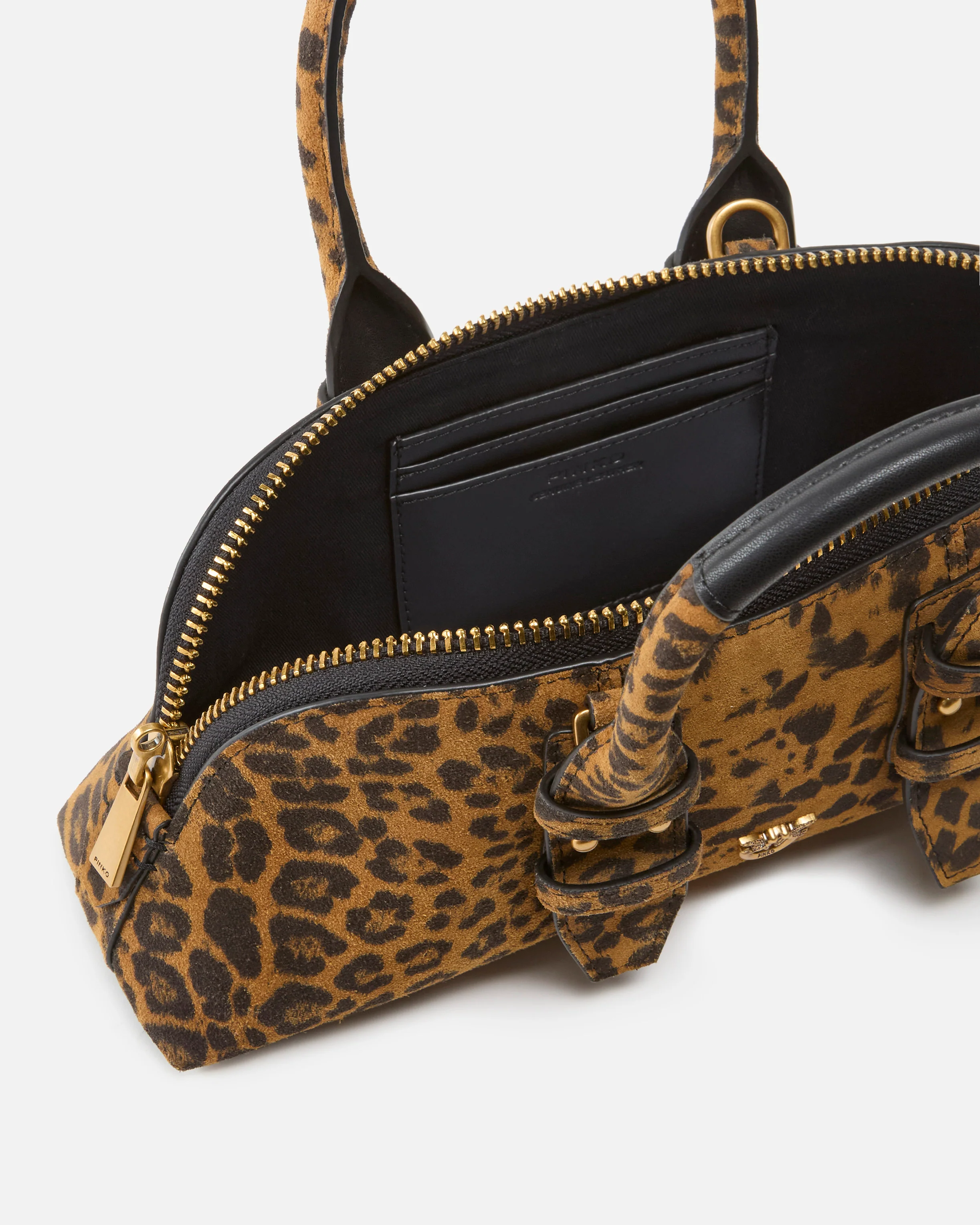 Borsa a mano in suede con stampa macula - Image 4