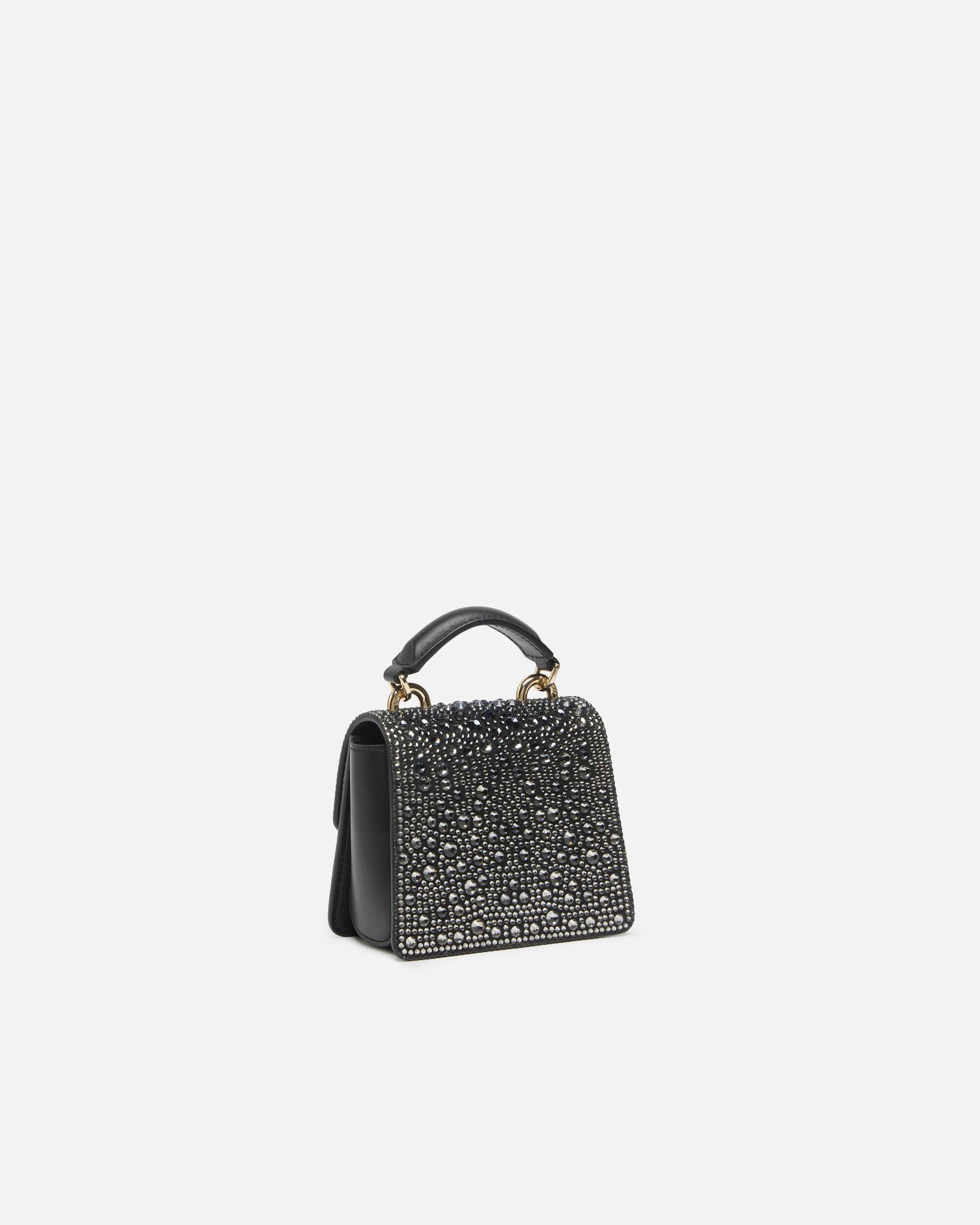 Borsa a mano Micro Love Bag Top Handle Light in microfibra full strass PINKO Galleria - Image 2
