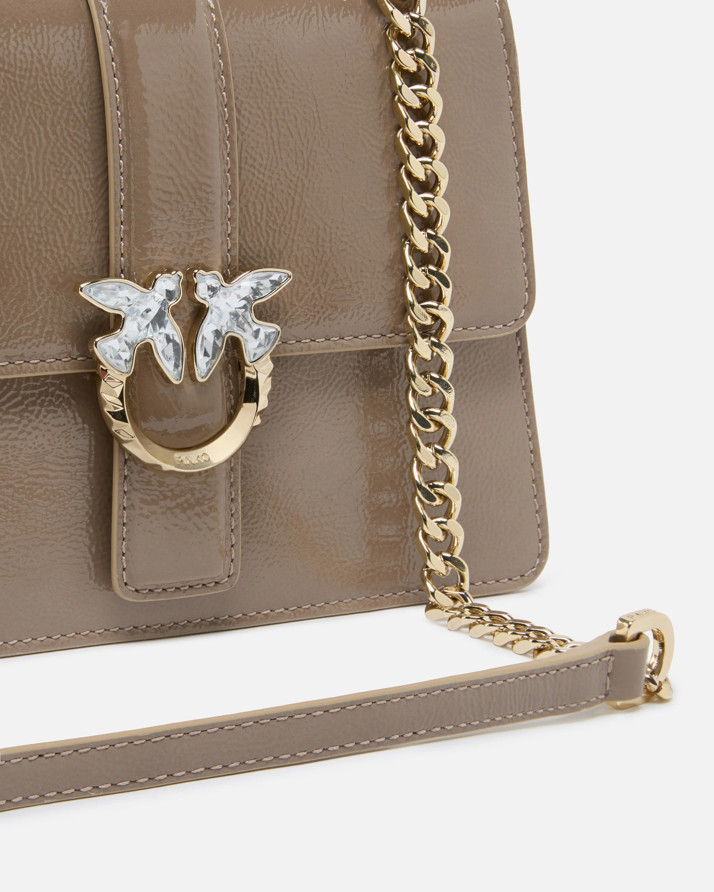 Borsa a mano piccola Love Bag Top Handle Light in pelle con fibbia gioiello PINKO Galleria - Image 3