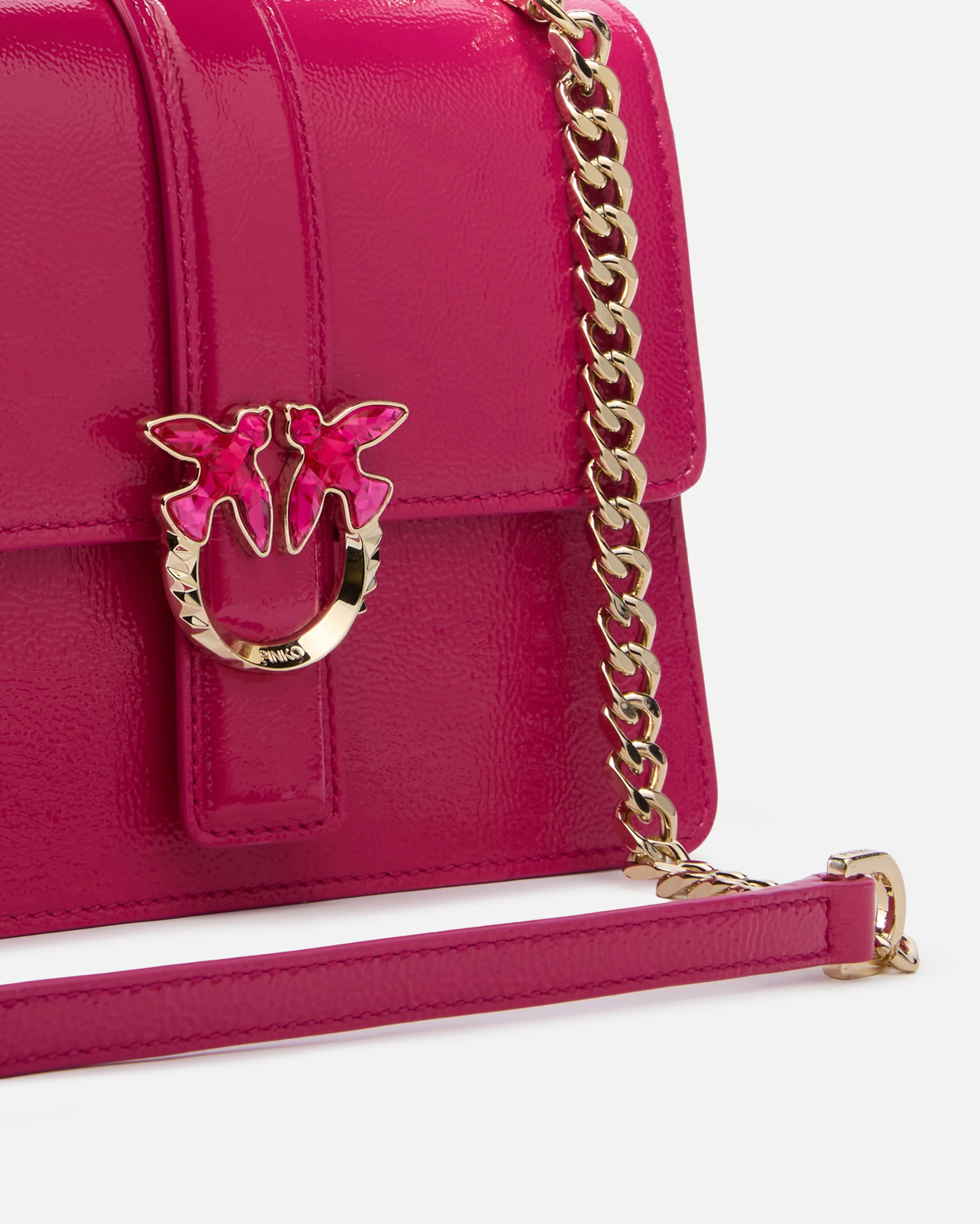Borsa a mano piccola Love Bag Top Handle Light in pelle con fibbia gioiello PINKO Galleria - Image 3