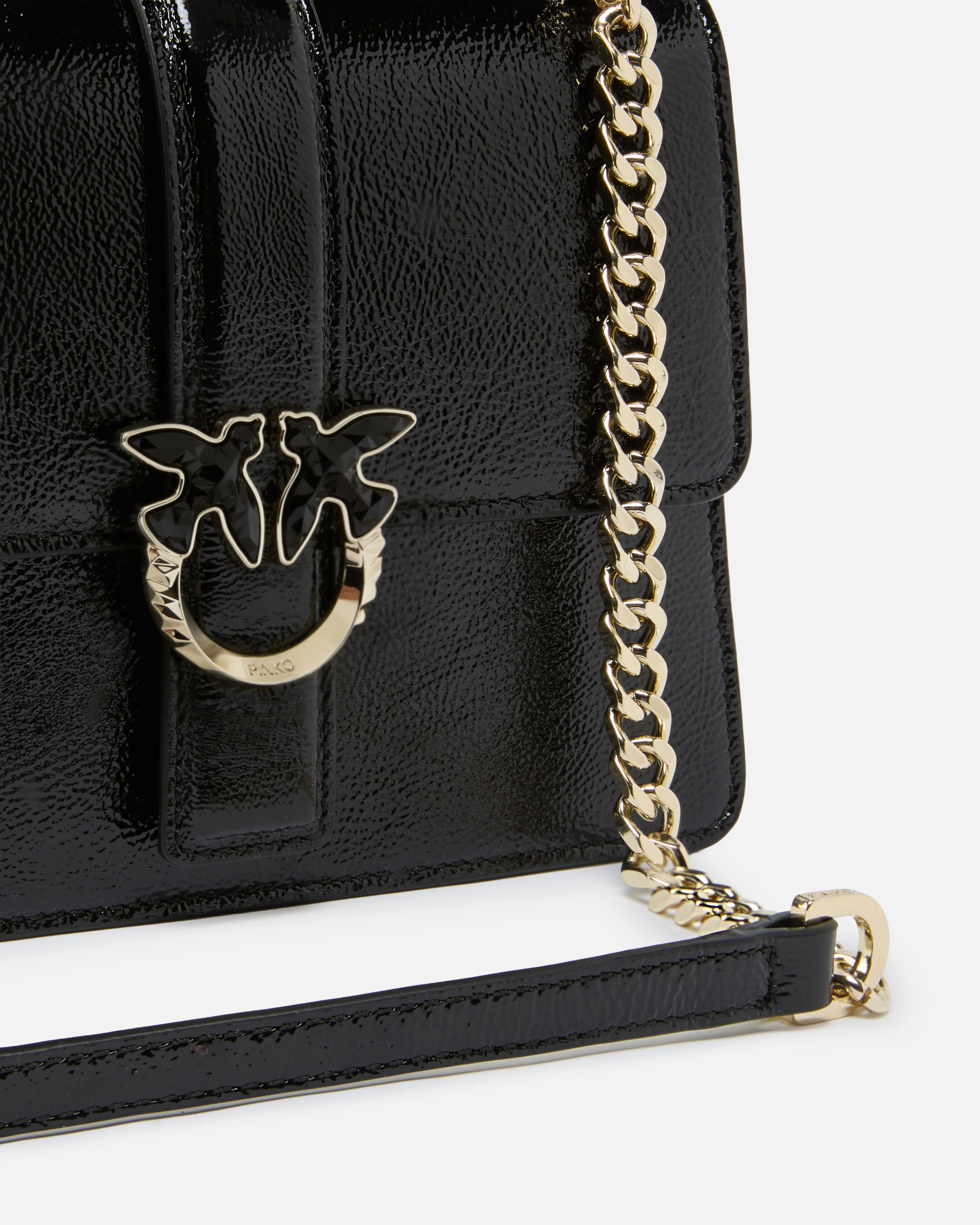 Borsa a mano piccola Love Bag Top Handle Light in pelle con fibbia gioiello PINKO Galleria - Image 3