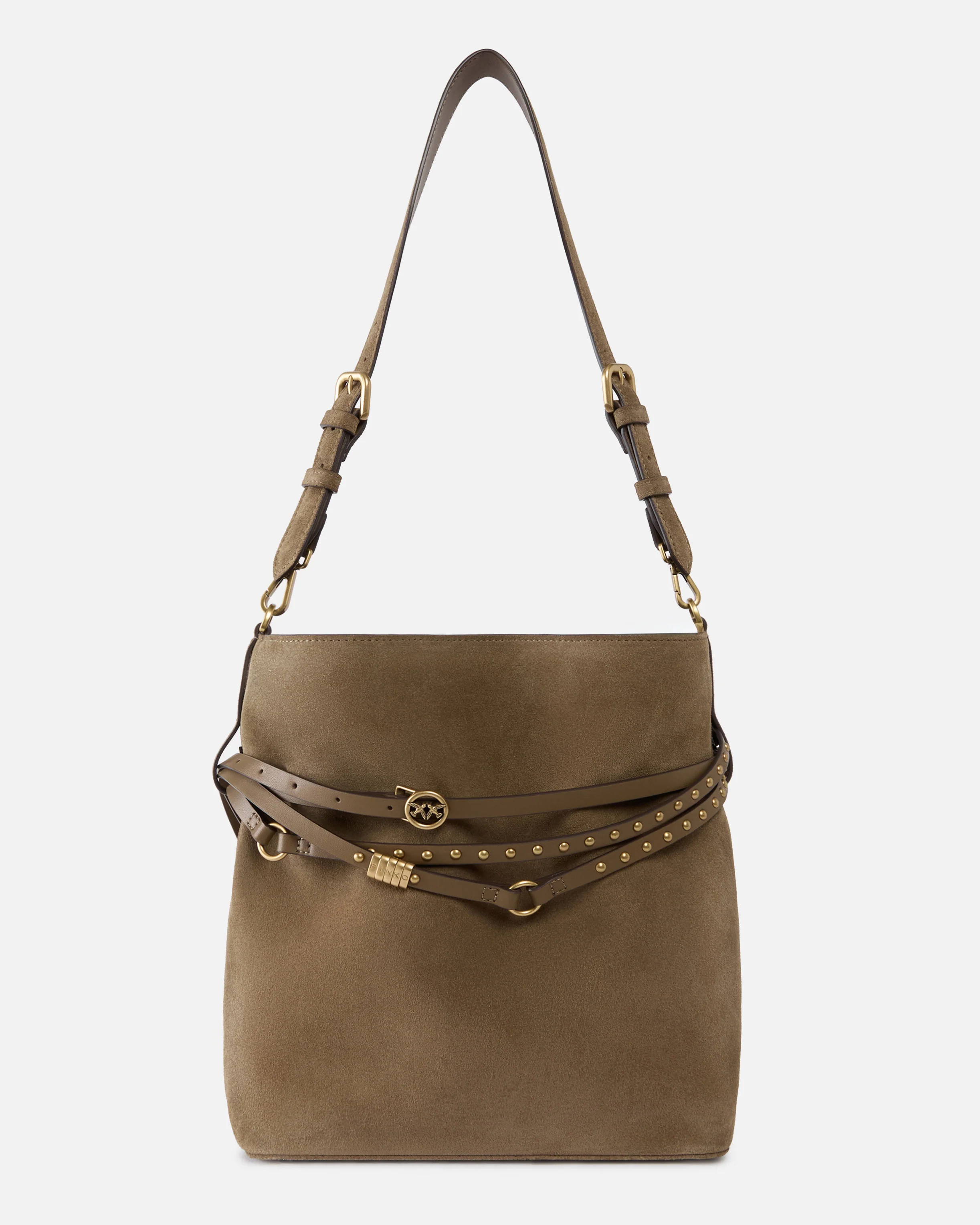 Borsa a secchiello a spalla media Belt Bag in suede