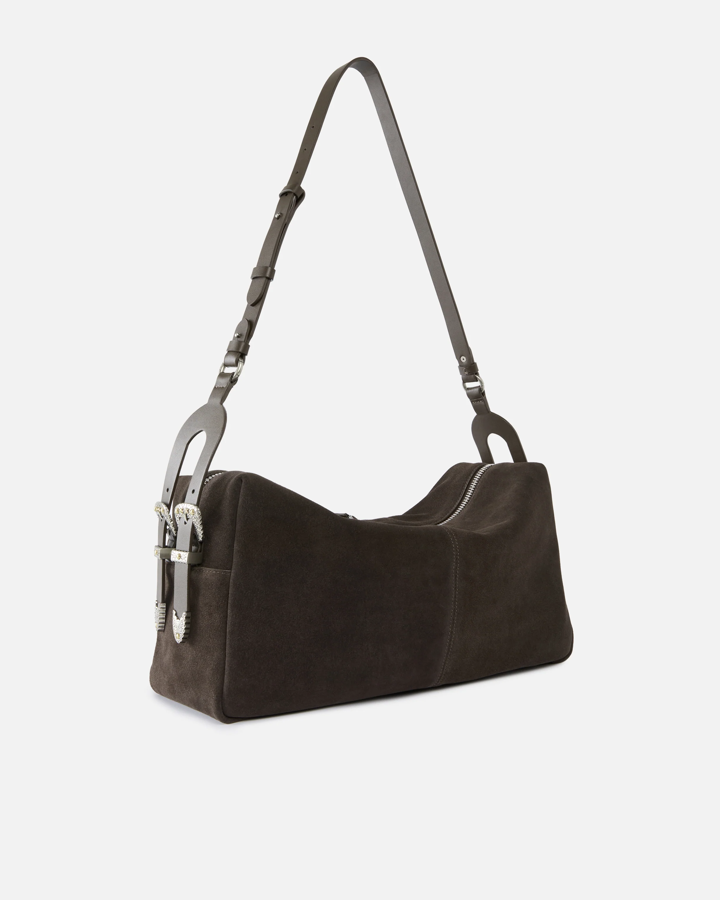 Borsa a spalla grande Keeper Bag in suede - Image 2
