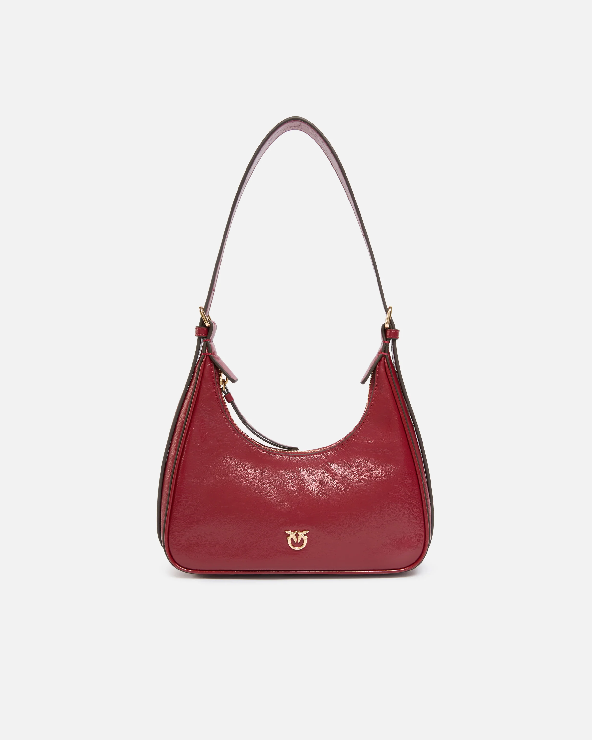 Borsa a spalla hobo piccola Miss PINKO Mini in pelle shiny