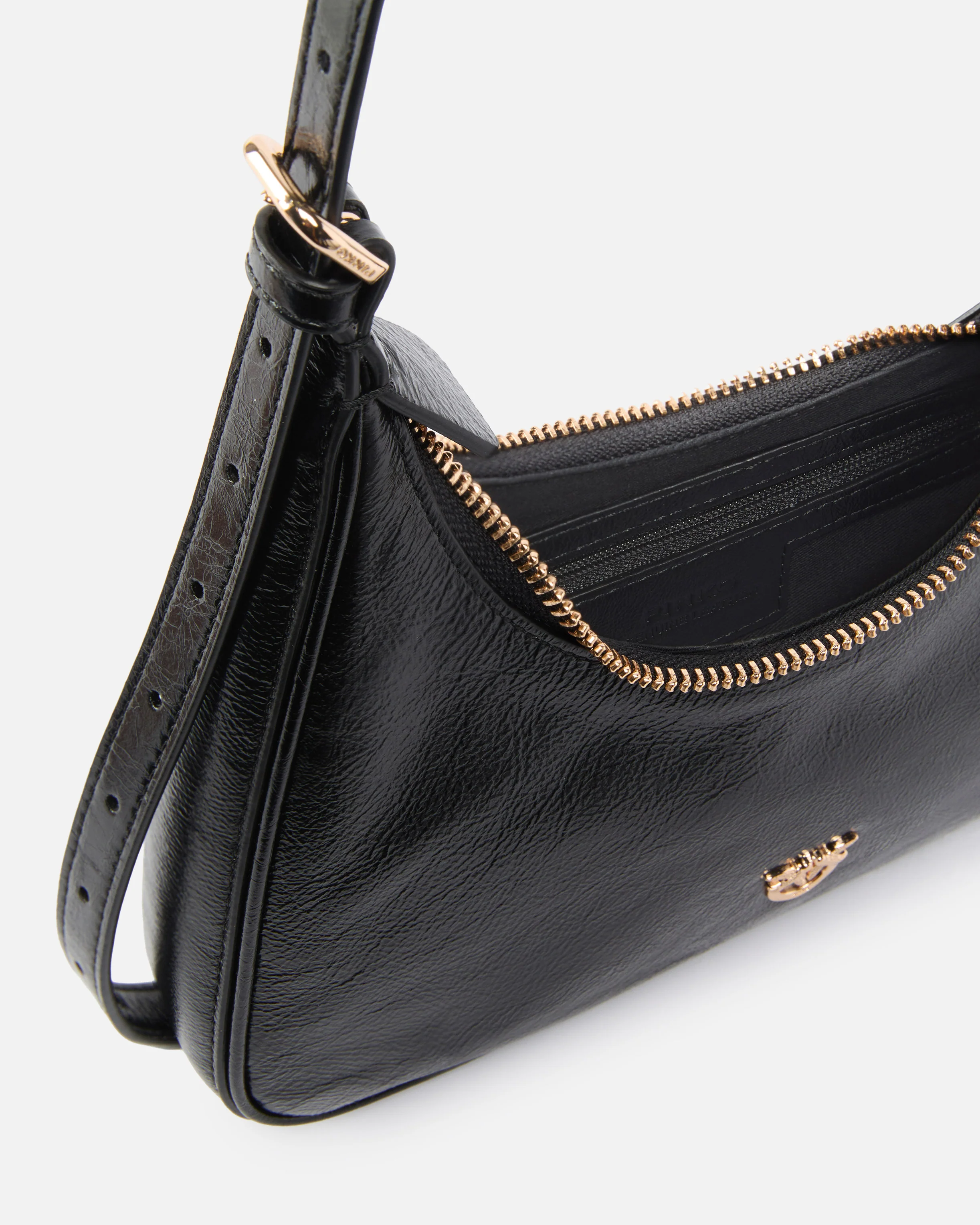 Borsa a spalla hobo piccola Miss PINKO Mini in pelle shiny - Image 4