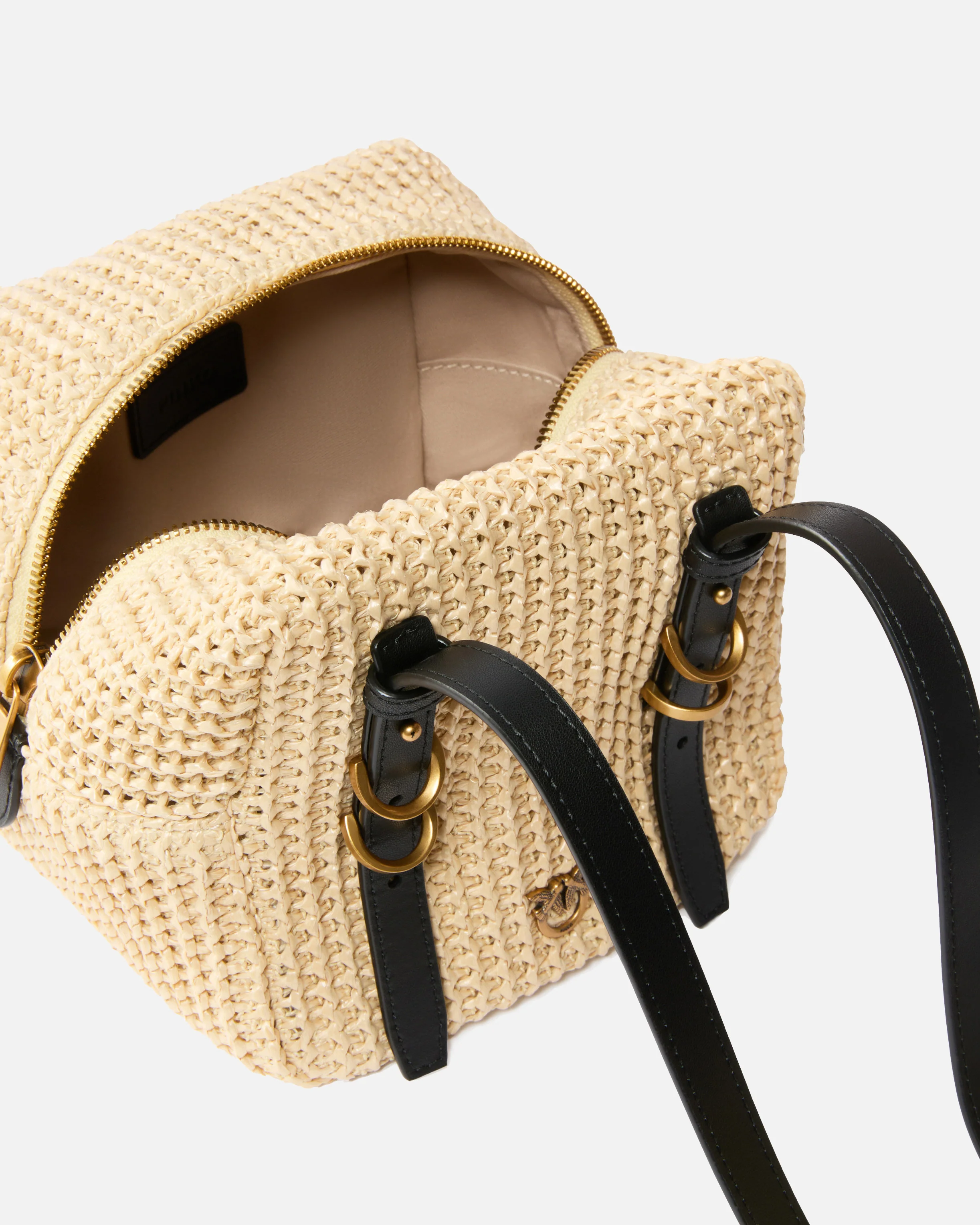 Borsa a spalla in rafia e pelle - Image 4
