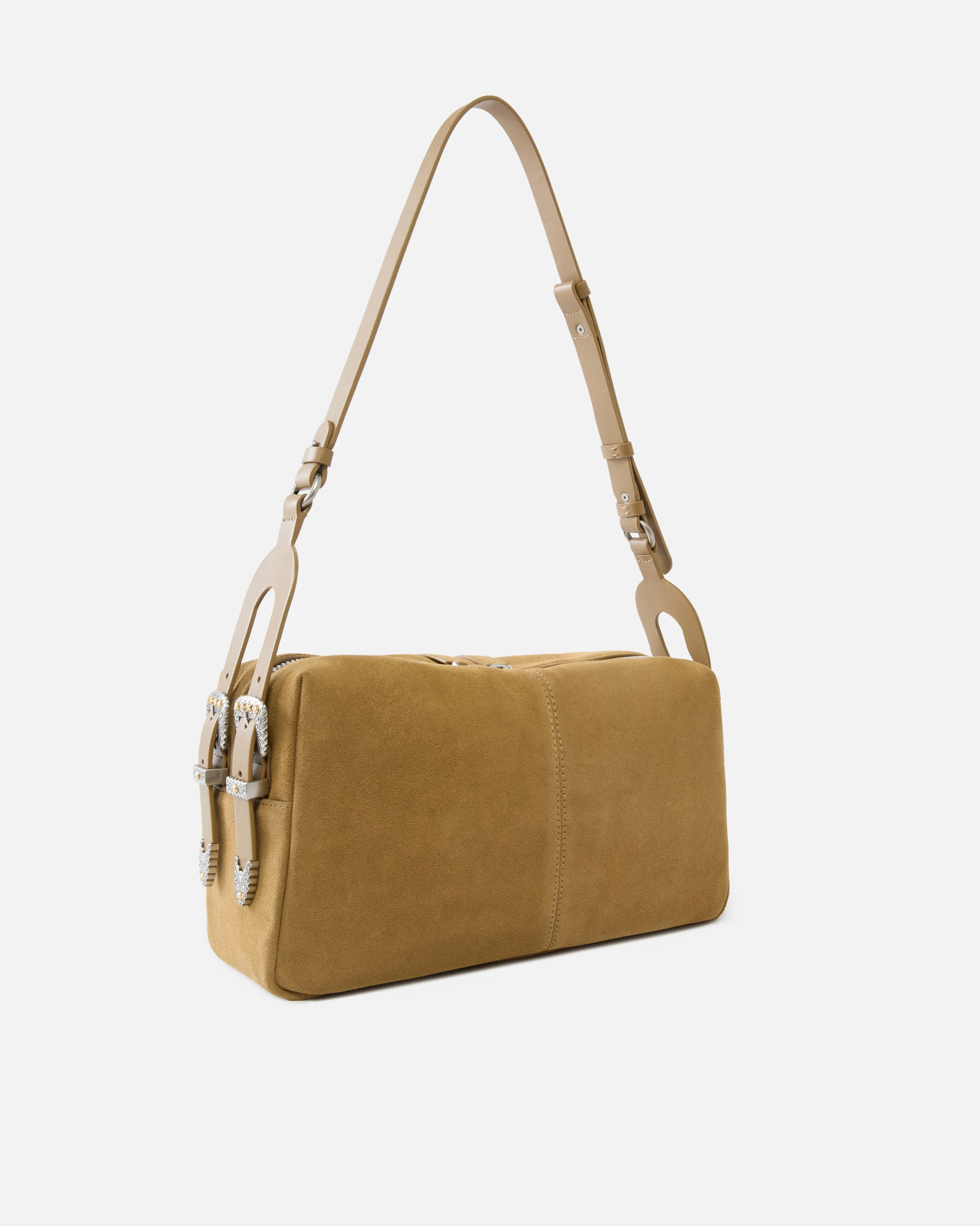 Borsa a spalla media Keeper Bag in suede - Image 2
