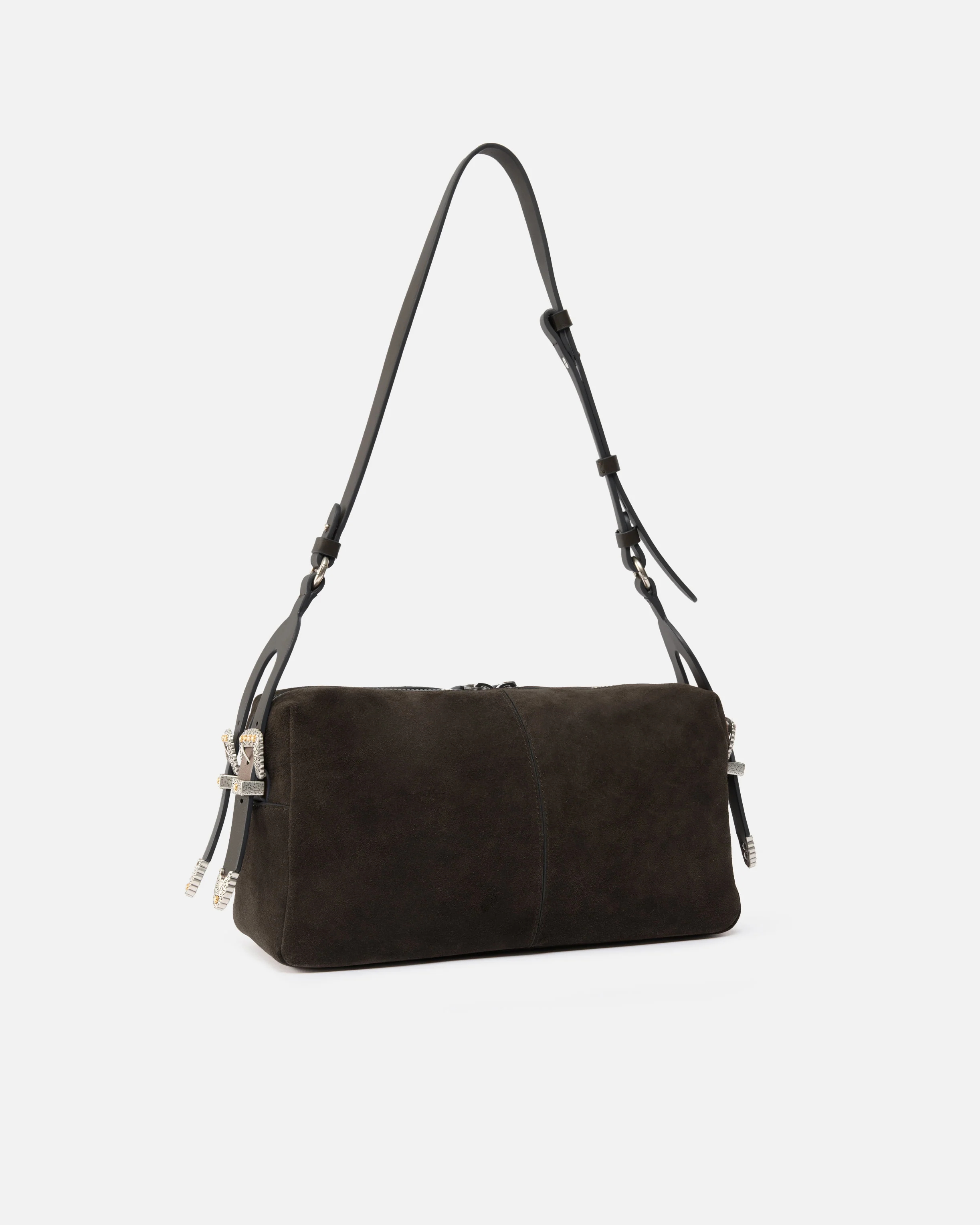 Borsa a spalla media Keeper Bag in suede - Image 2
