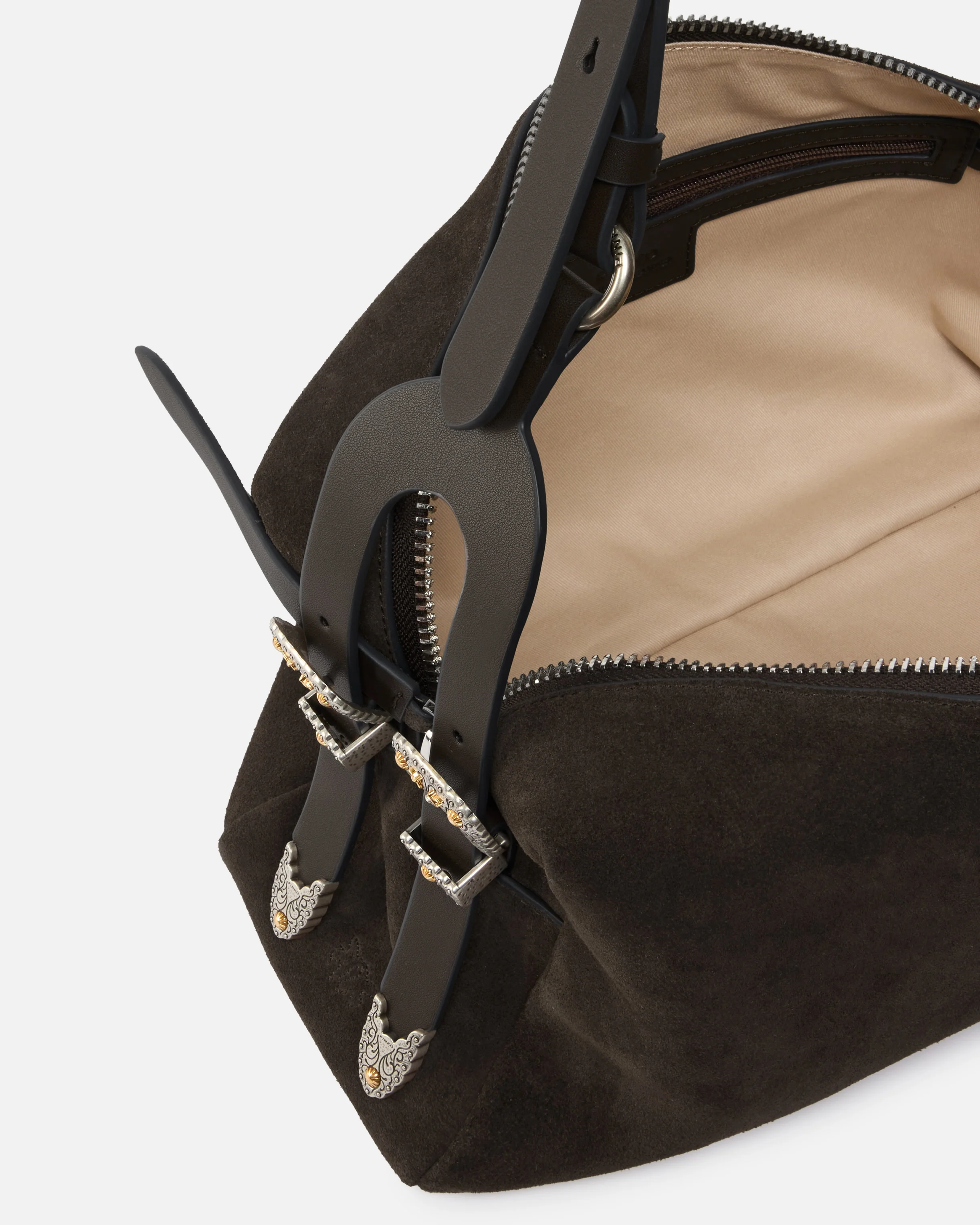 Borsa a spalla media Keeper Bag in suede - Image 4