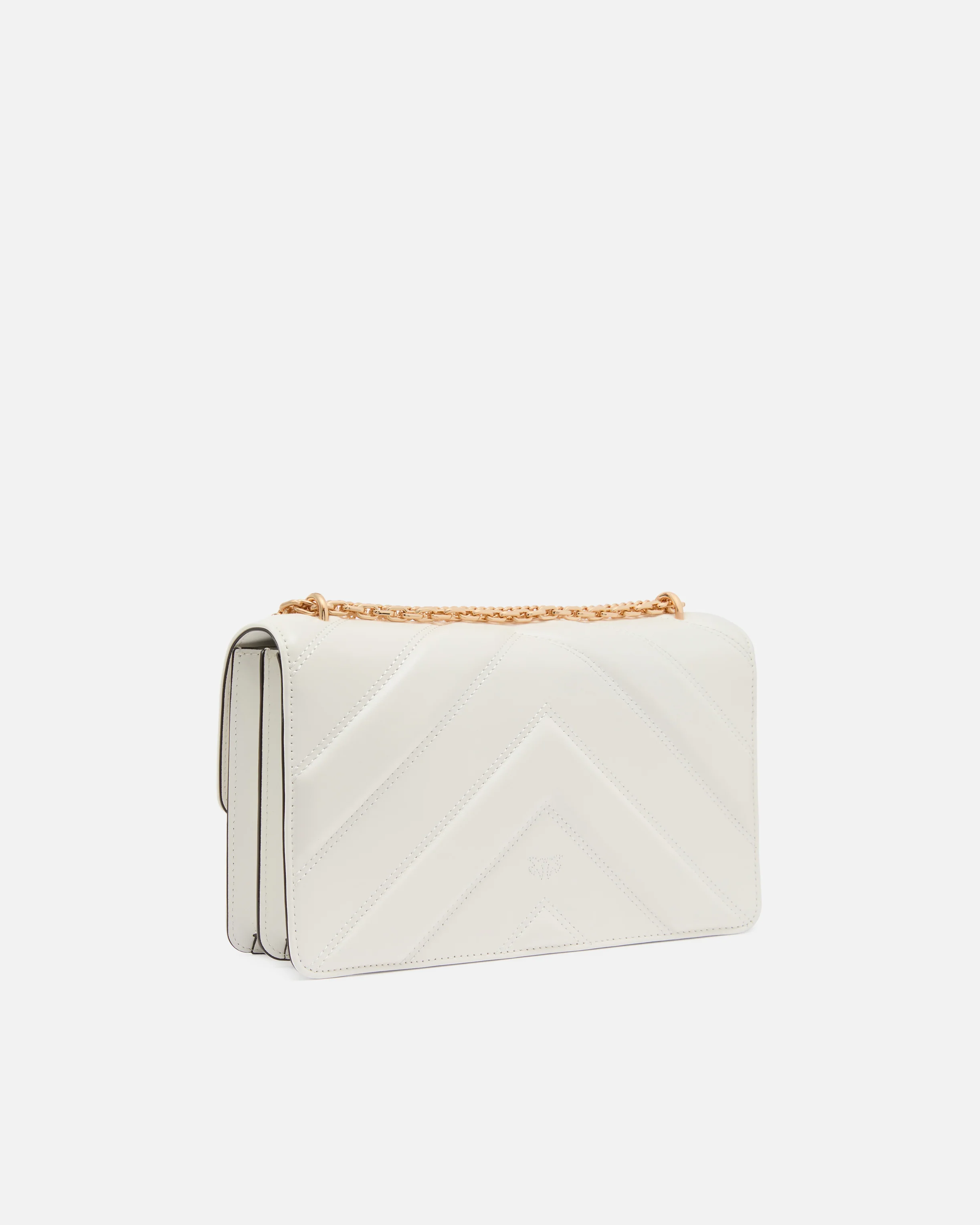 Borsa a spalla media Love Bag One in pelle e nappa chevron con tripla catena - Image 2