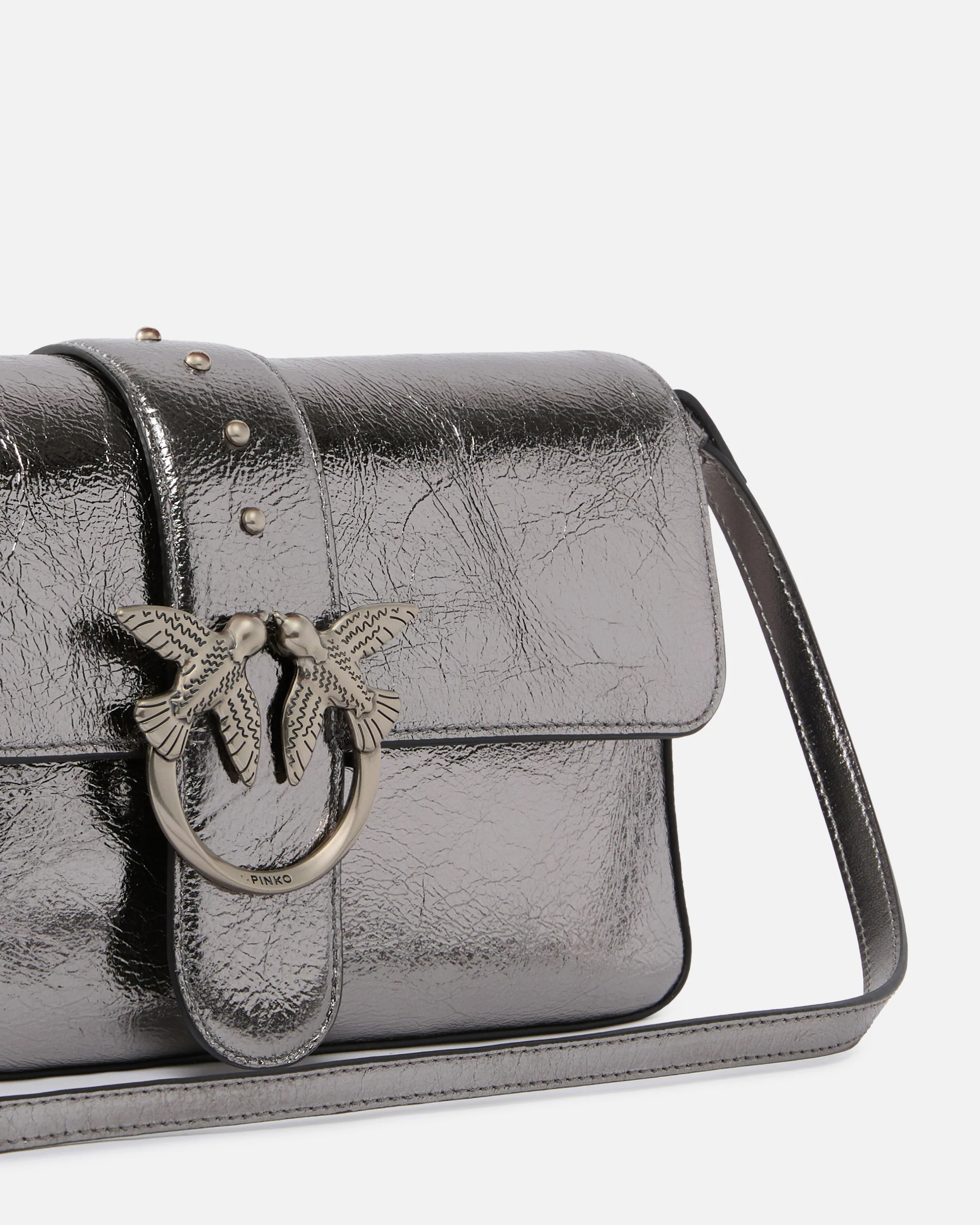 Borsa a spalla media Love Bag One Slouchy in pelle laminata - Image 3